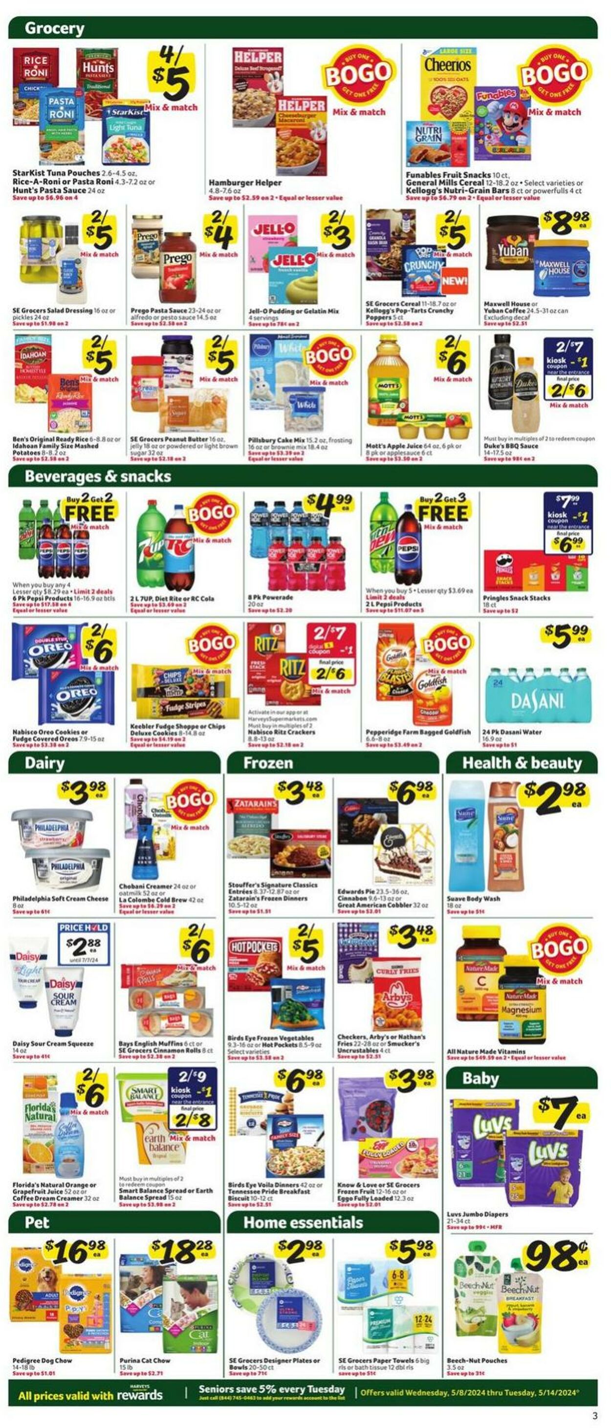 Weekly ad Harvey's Supermarkets 05/08/2024 - 05/14/2024