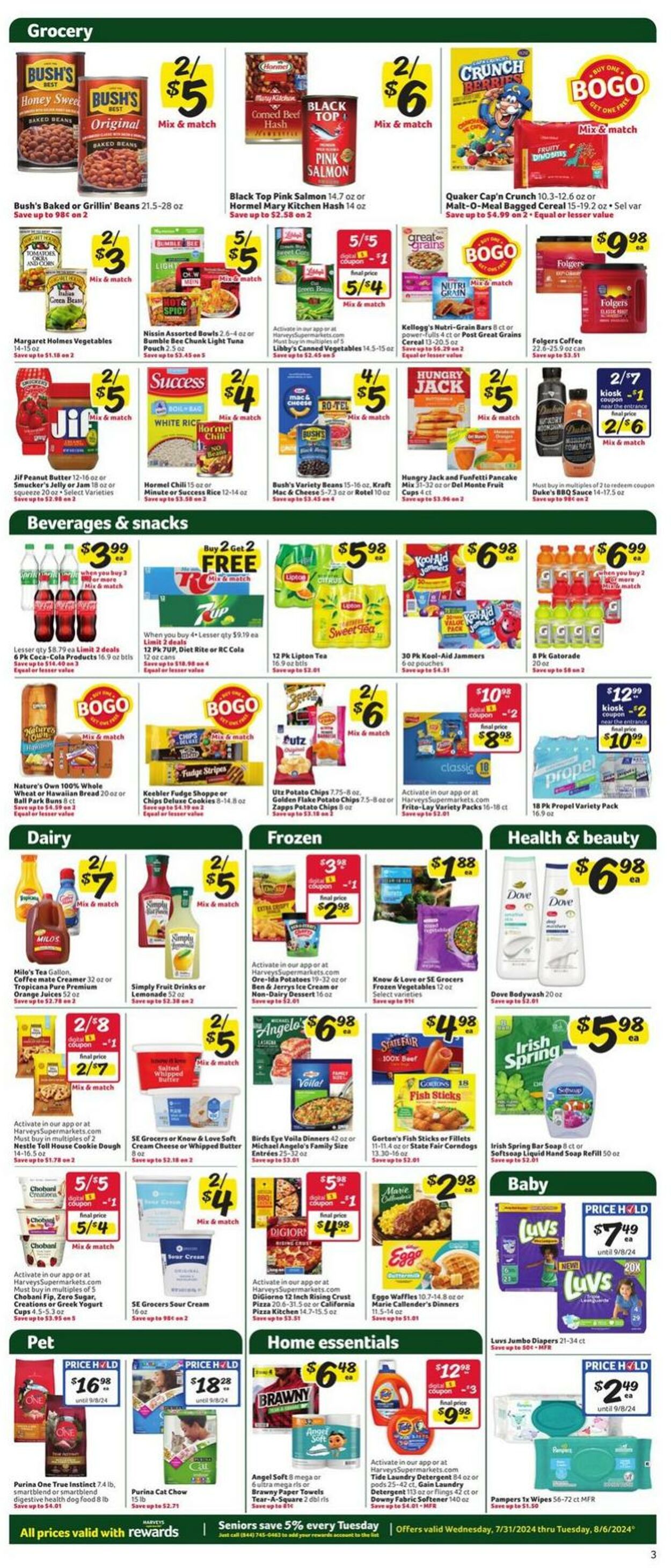 Weekly ad Harvey's Supermarkets 07/31/2024 - 08/06/2024