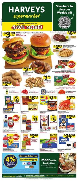 Weekly ad Harvey's Supermarkets 08/07/2024 - 08/13/2024