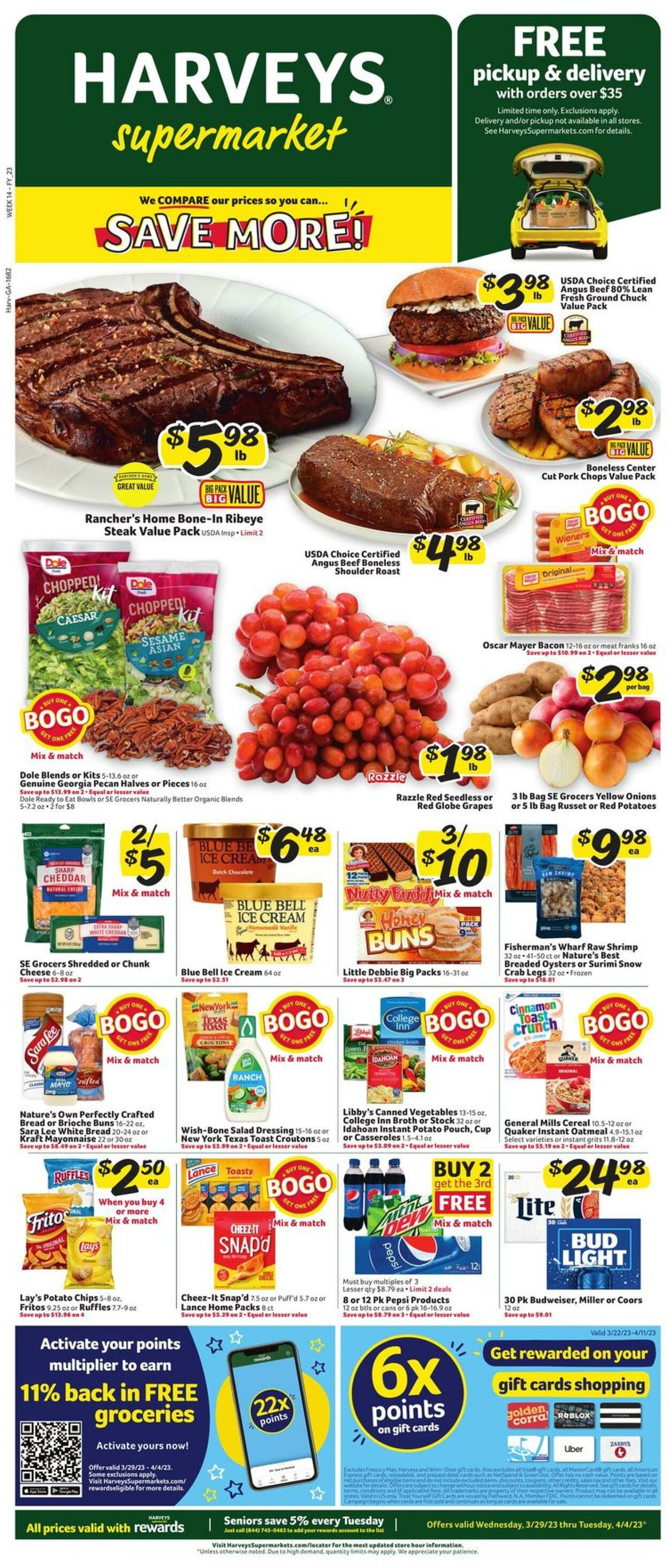 Weekly ad Harvey's Supermarkets 03/29/2023 - 04/04/2023