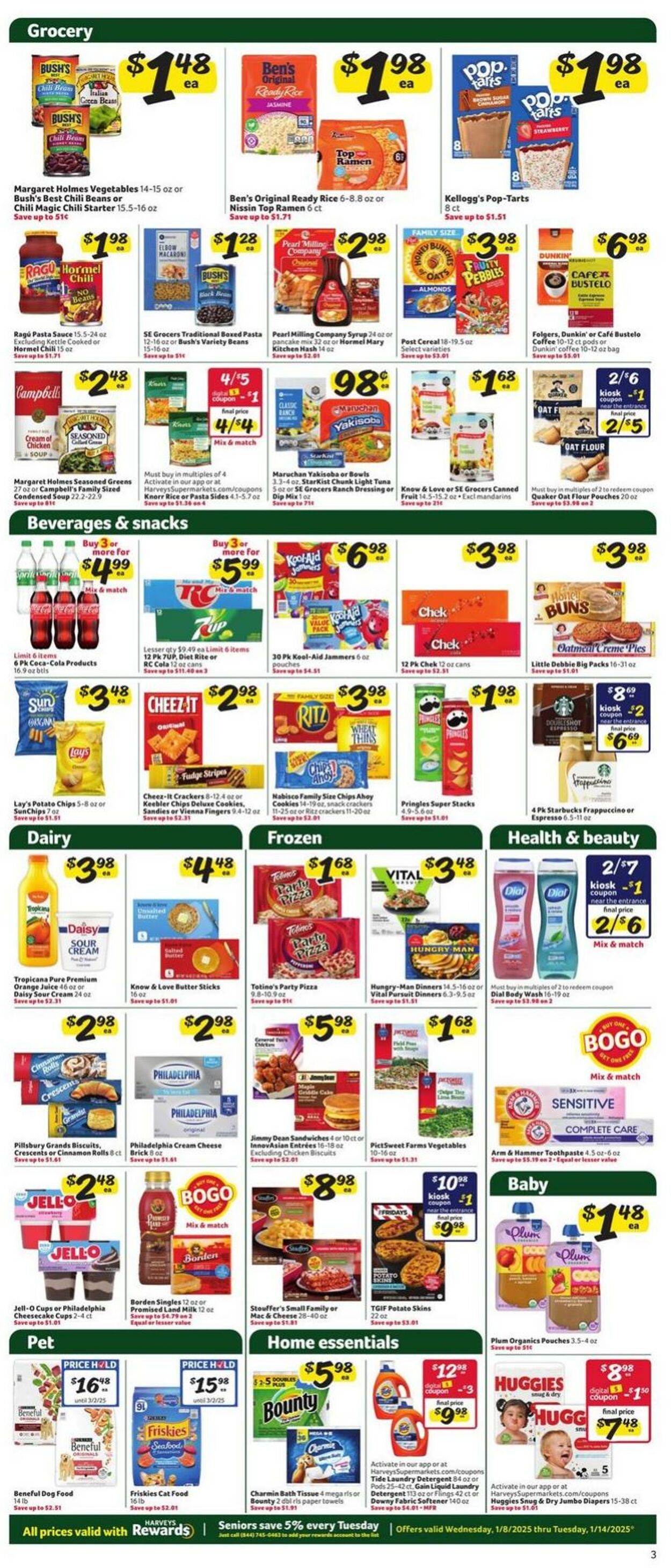 Weekly ad Harvey's Supermarkets 01/08/2025 - 01/14/2025