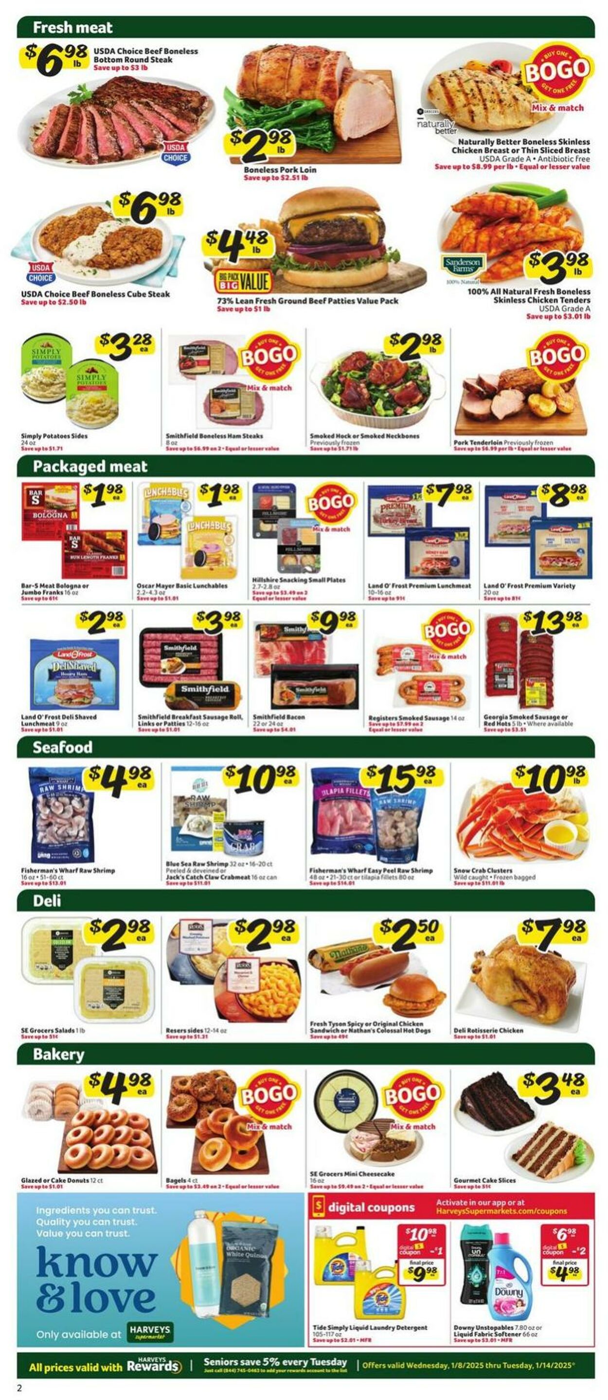 Weekly ad Harvey's Supermarkets 01/08/2025 - 01/14/2025