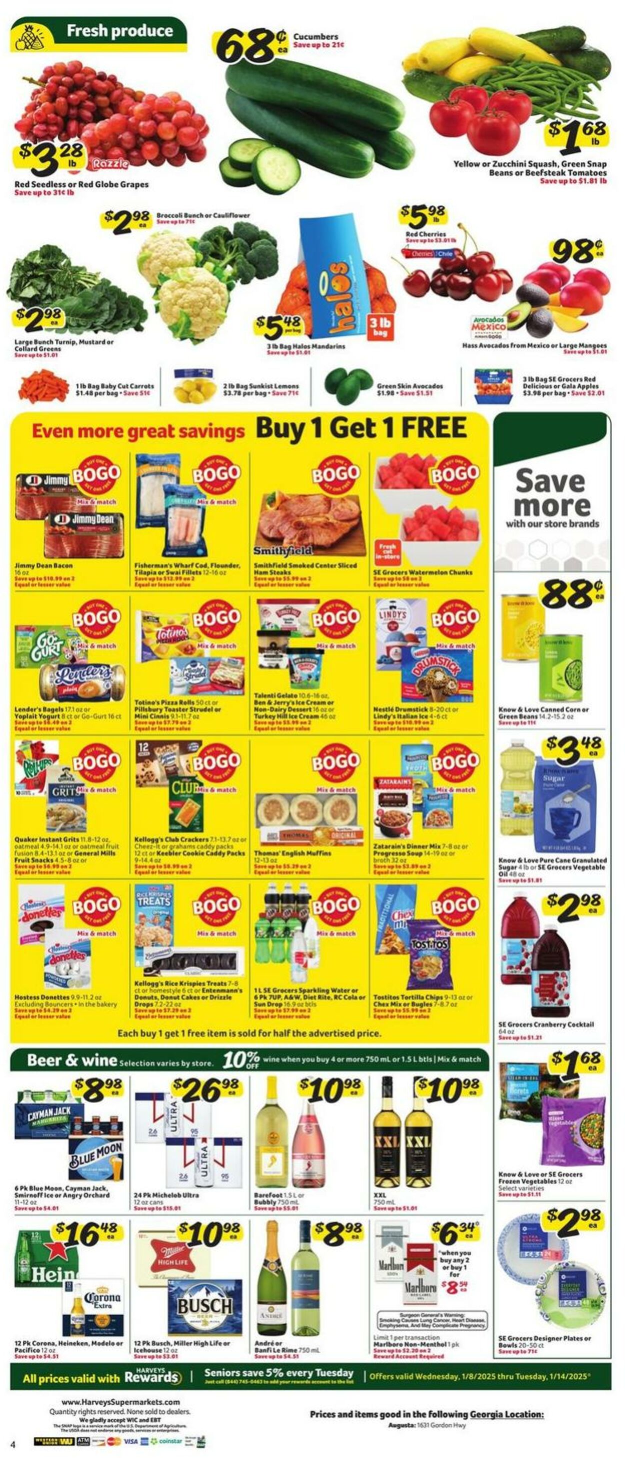 Weekly ad Harvey's Supermarkets 01/08/2025 - 01/14/2025