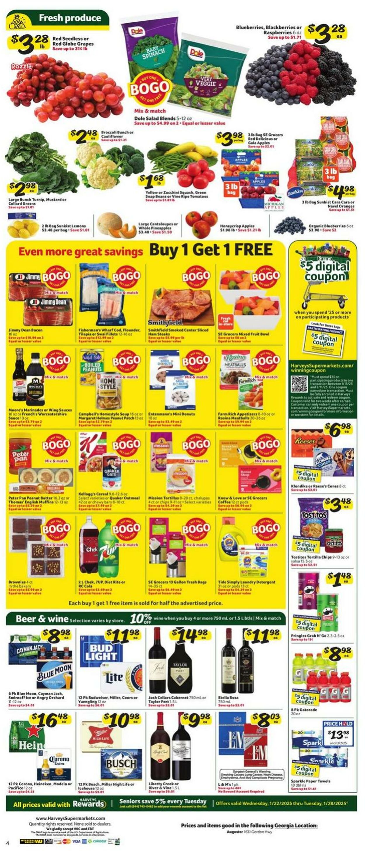 Weekly ad Harvey's Supermarkets 01/22/2025 - 01/28/2025