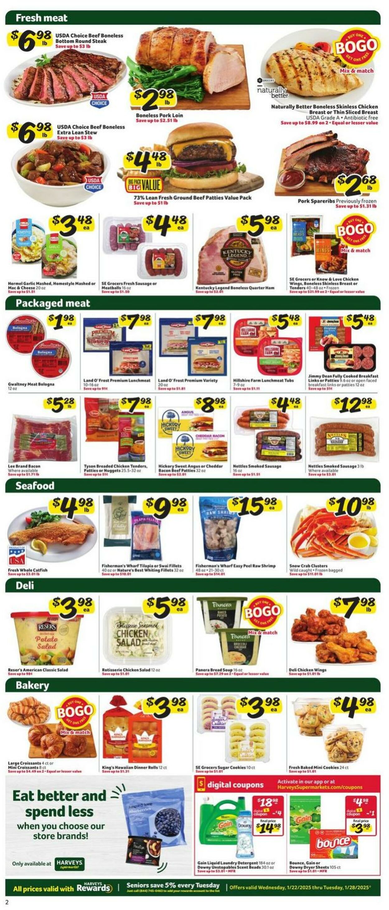 Weekly ad Harvey's Supermarkets 01/22/2025 - 01/28/2025