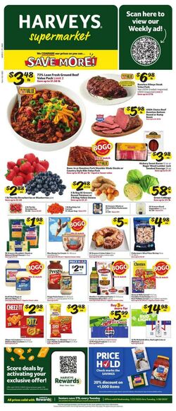 Weekly ad Harvey's Supermarkets 01/22/2025 - 01/28/2025