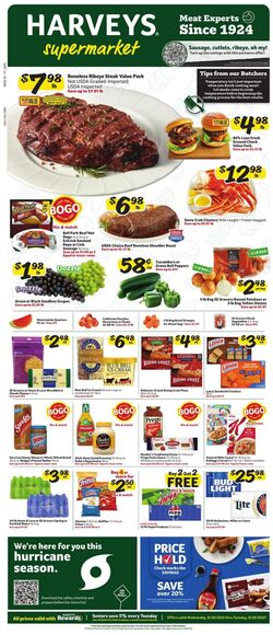 Weekly ad Harvey's Supermarkets 08/20/2025 - 08/26/2025