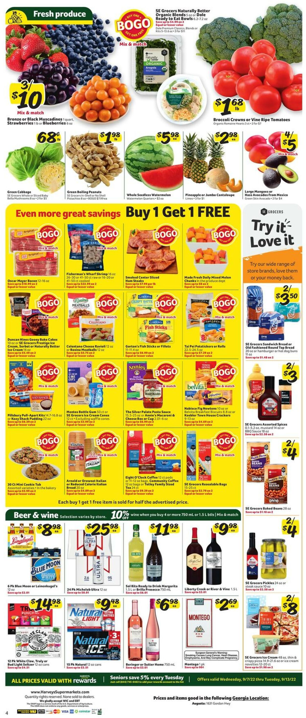 Weekly ad Harvey's Supermarkets 09/07/2022 - 09/13/2022