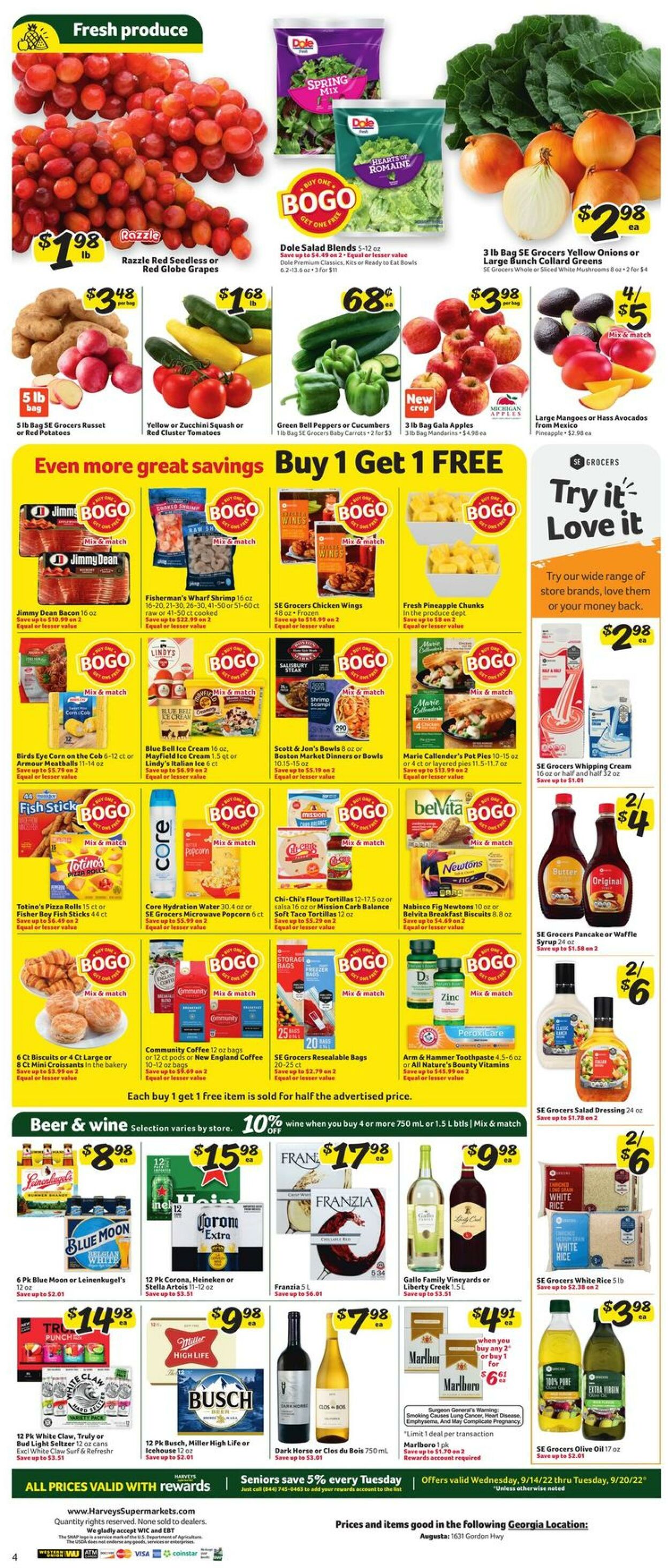 Weekly ad Harvey's Supermarkets 09/14/2022 - 09/20/2022