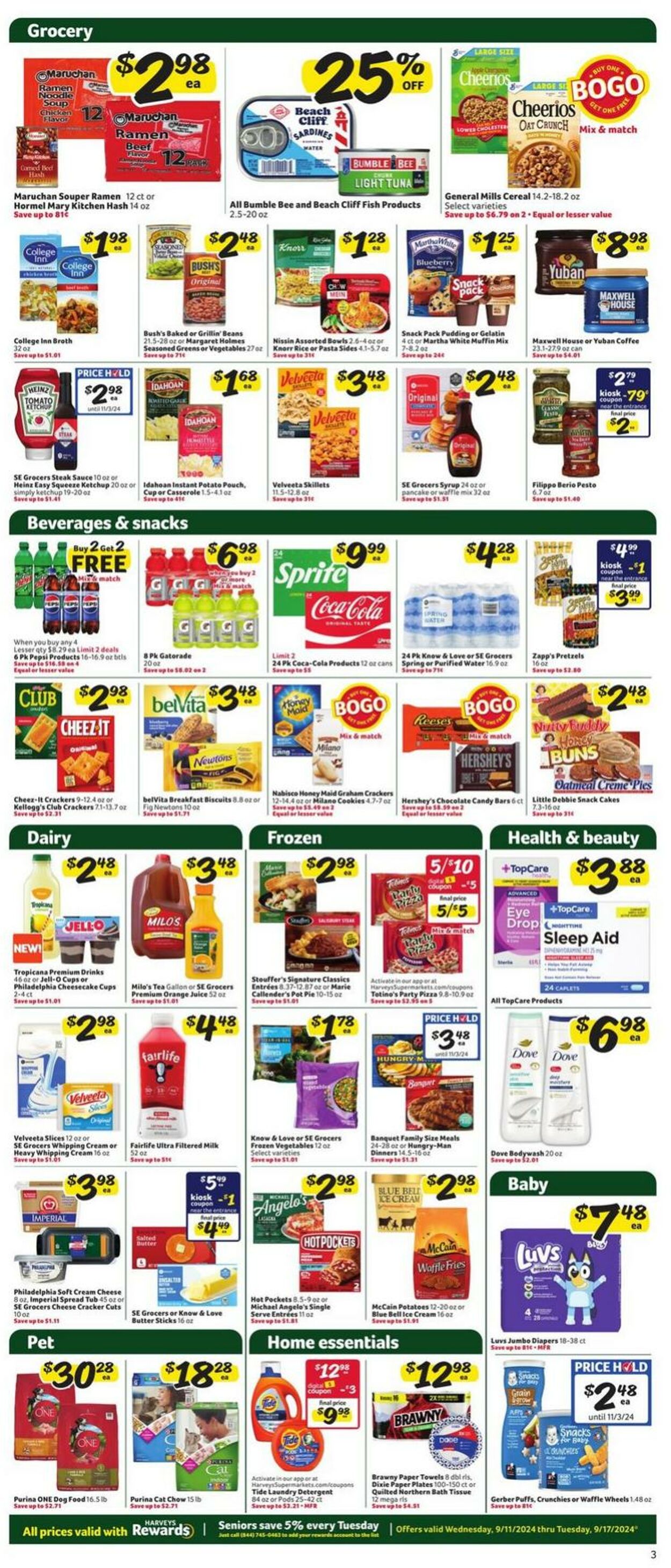 Weekly ad Harvey's Supermarkets 09/11/2024 - 09/17/2024