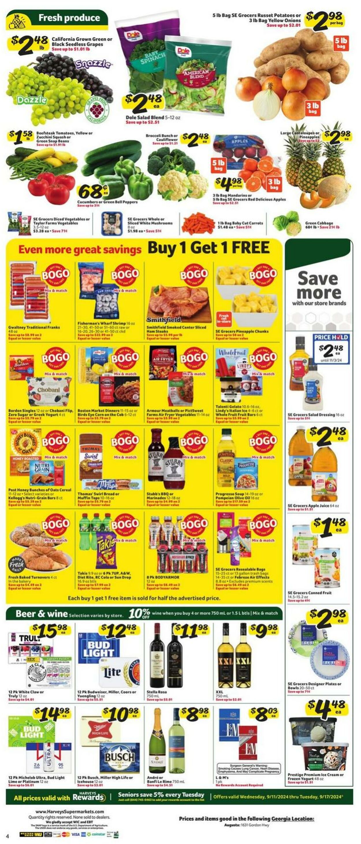 Weekly ad Harvey's Supermarkets 09/11/2024 - 09/17/2024