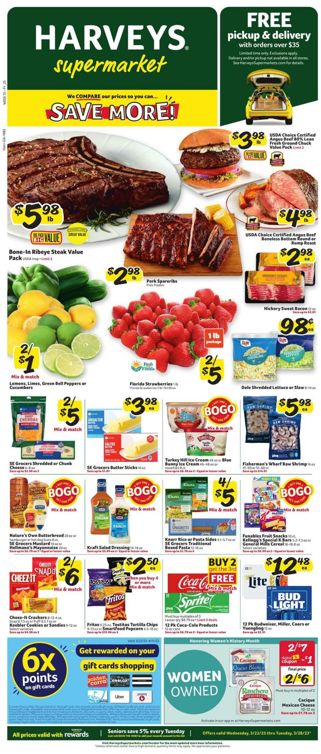 Weekly ad Harvey's Supermarkets 03/22/2023 - 03/28/2023