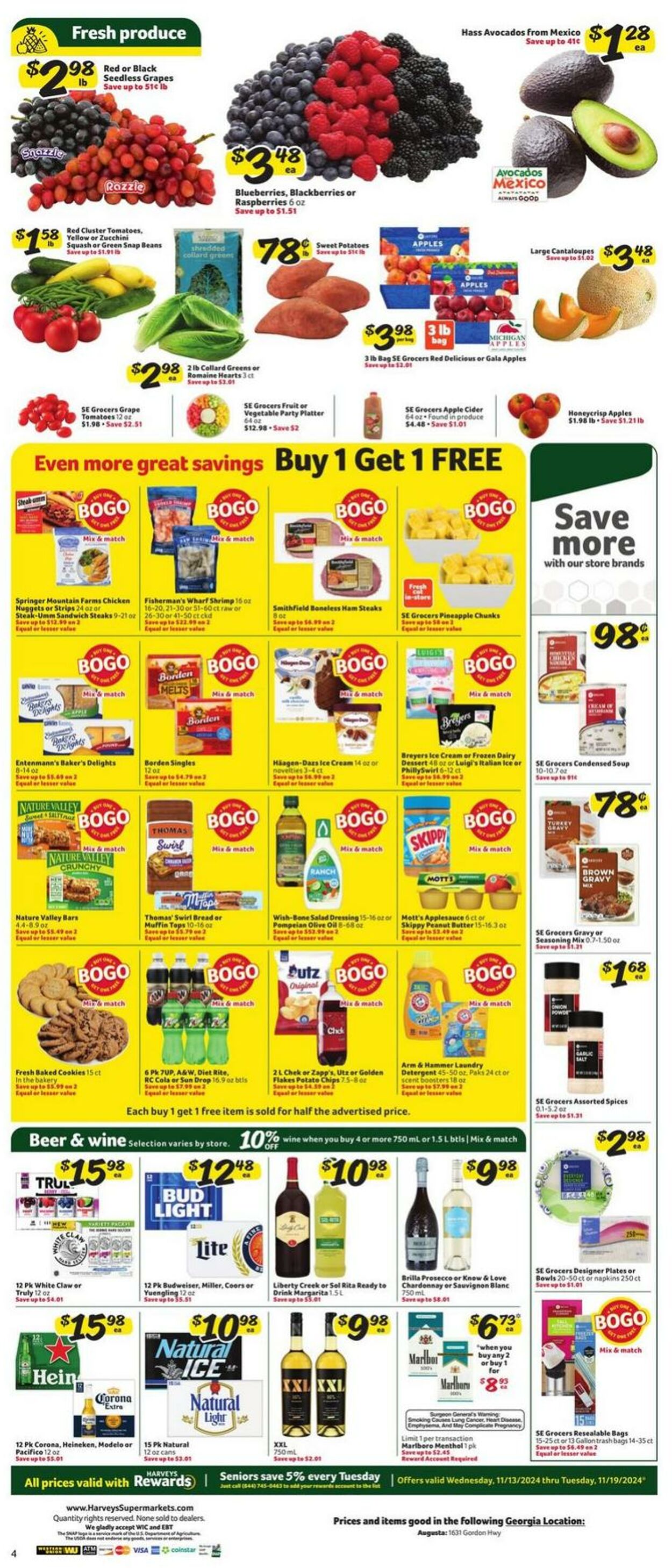 Weekly ad Harvey's Supermarkets 11/13/2024 - 11/19/2024