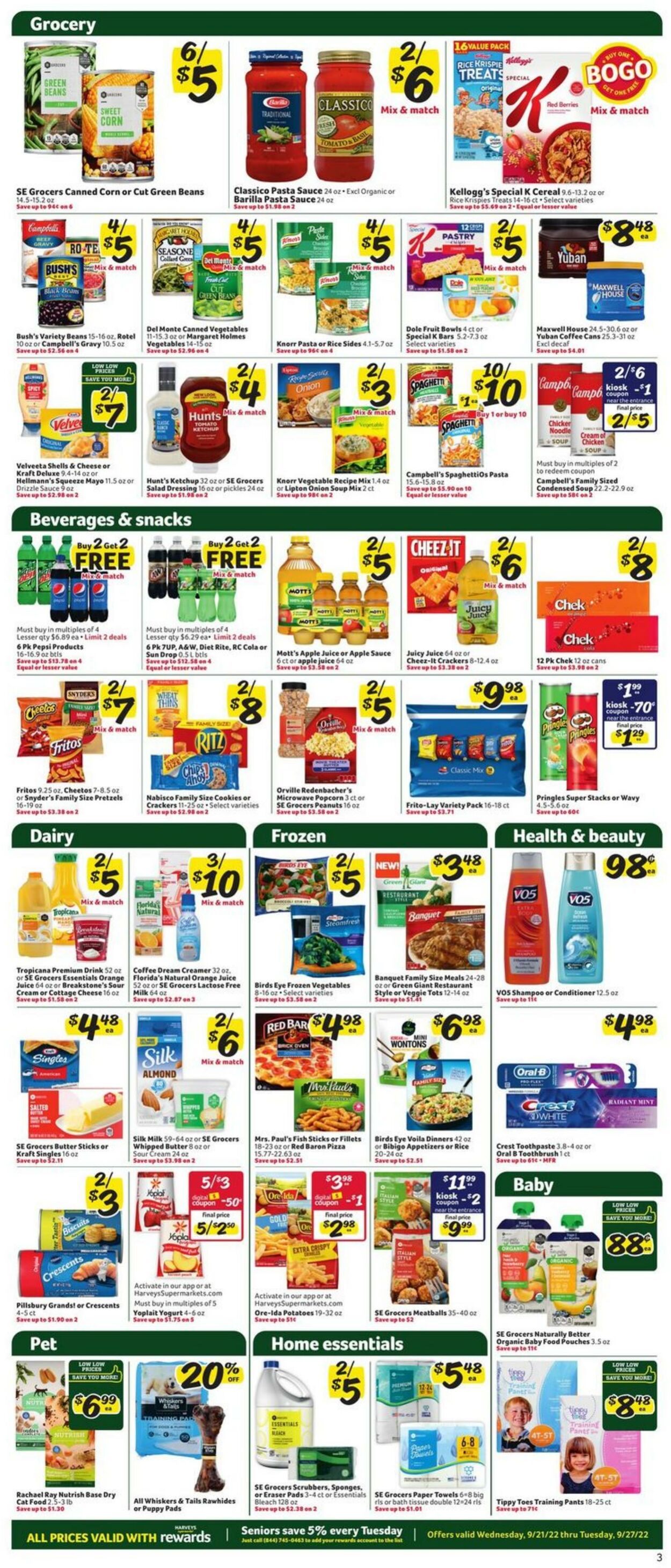 Weekly ad Harvey's Supermarkets 09/21/2022 - 09/27/2022
