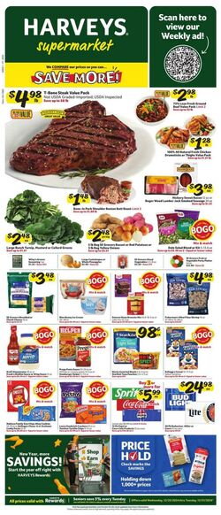 Weekly ad Harvey's Supermarkets 12/25/2024 - 12/31/2024