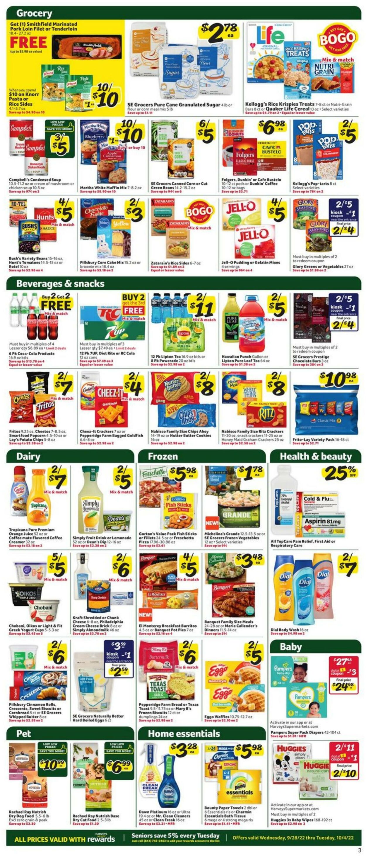 Weekly ad Harvey's Supermarkets 09/28/2022 - 10/04/2022
