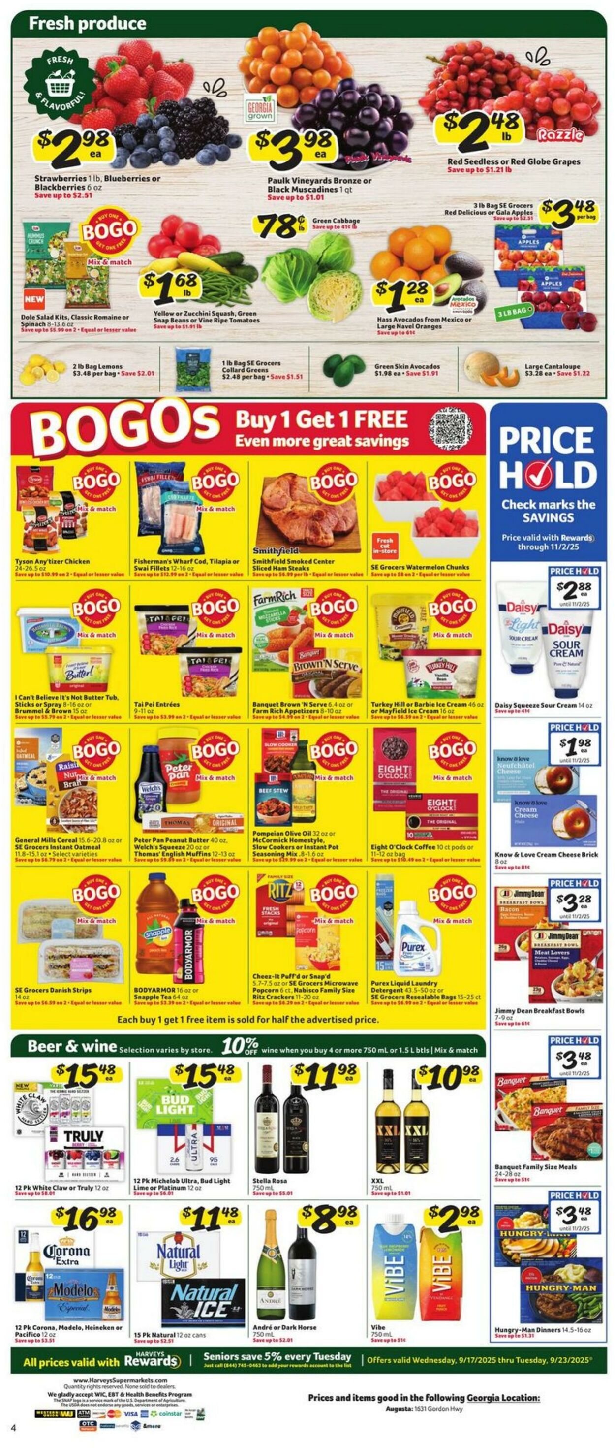 Weekly ad Harvey's Supermarkets 09/17/2025 - 09/23/2025