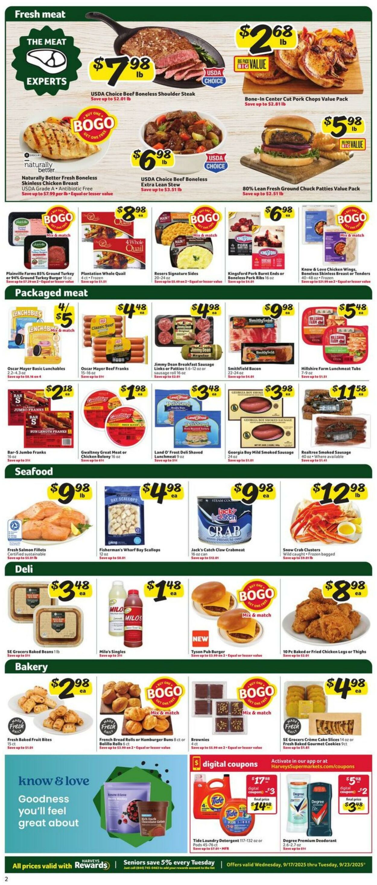 Weekly ad Harvey's Supermarkets 09/17/2025 - 09/23/2025