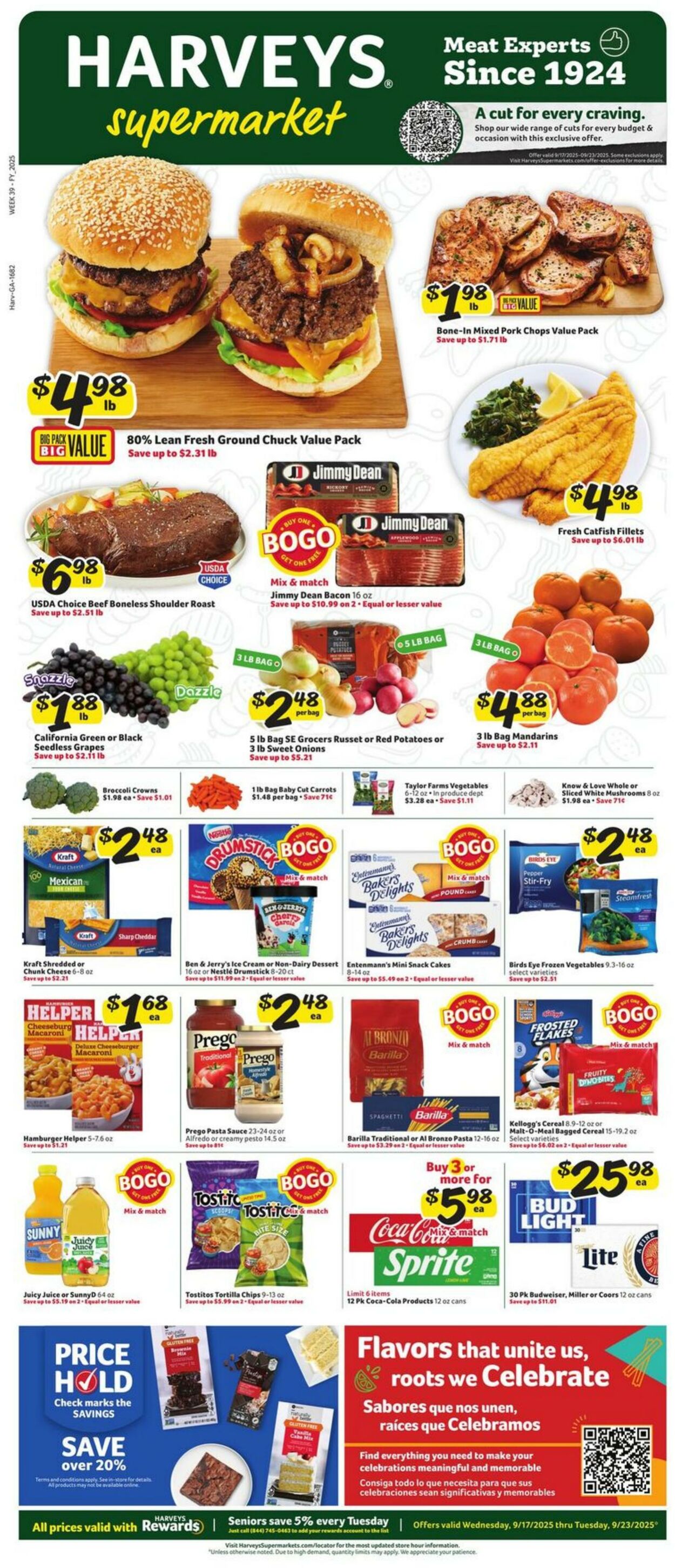 Weekly ad Harvey's Supermarkets 09/17/2025 - 09/23/2025