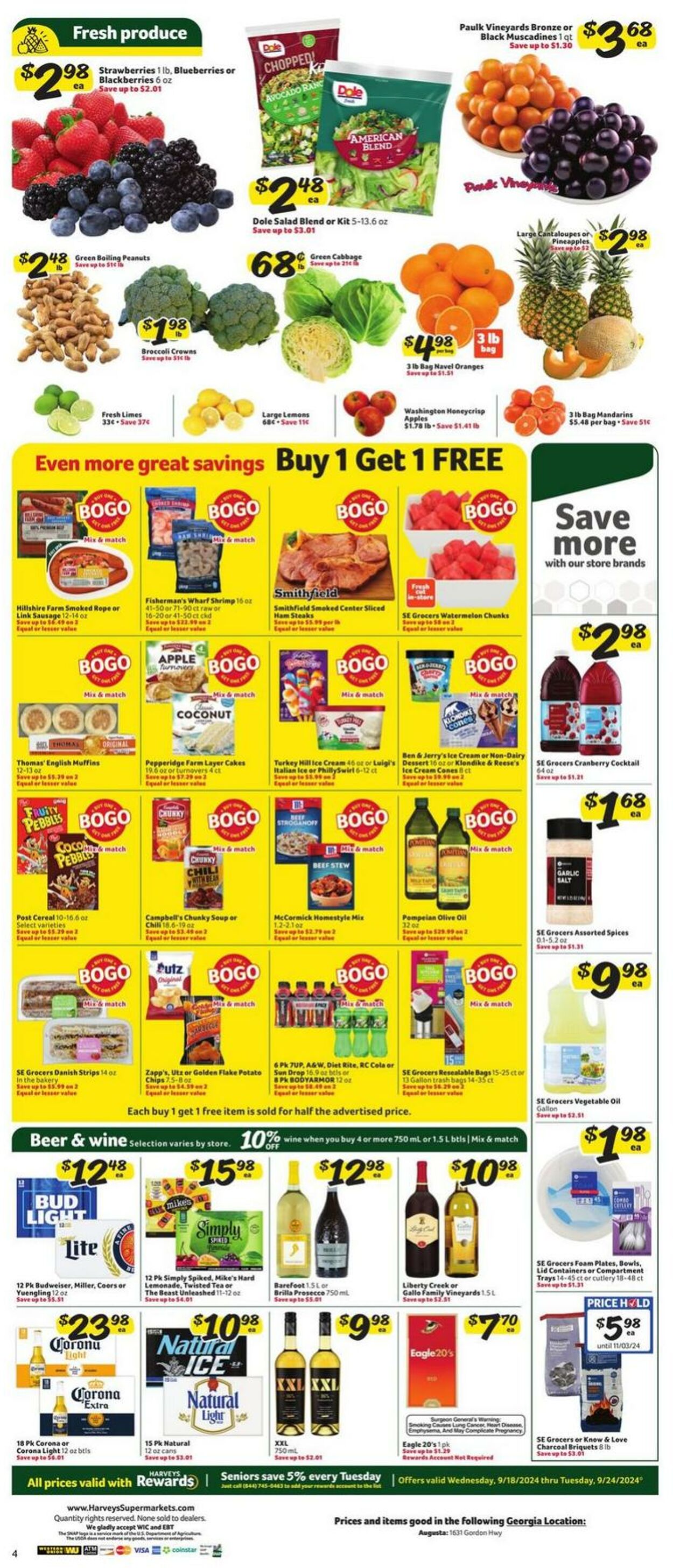 Weekly ad Harvey's Supermarkets 09/18/2024 - 09/24/2024