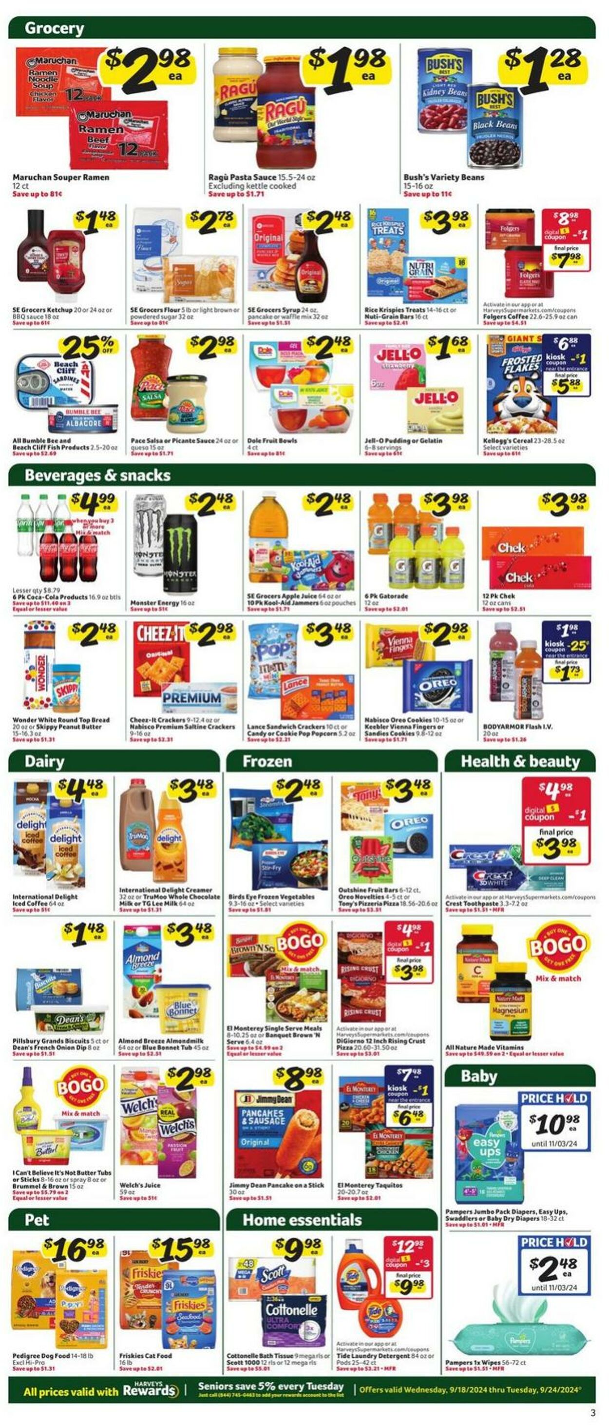 Weekly ad Harvey's Supermarkets 09/18/2024 - 09/24/2024