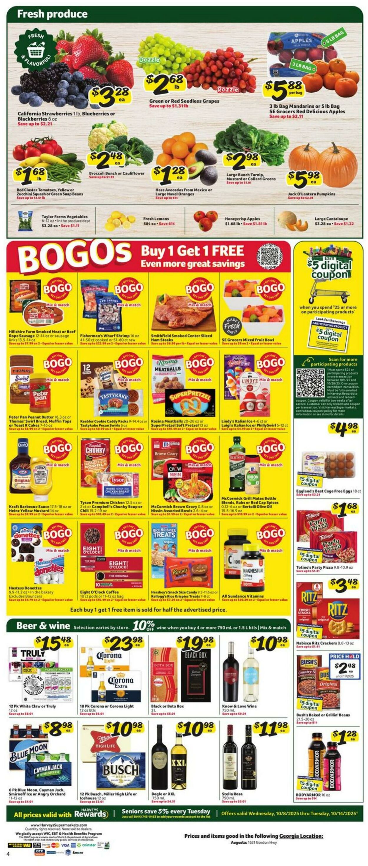 Weekly ad Harvey's Supermarkets 10/08/2025 - 10/14/2025