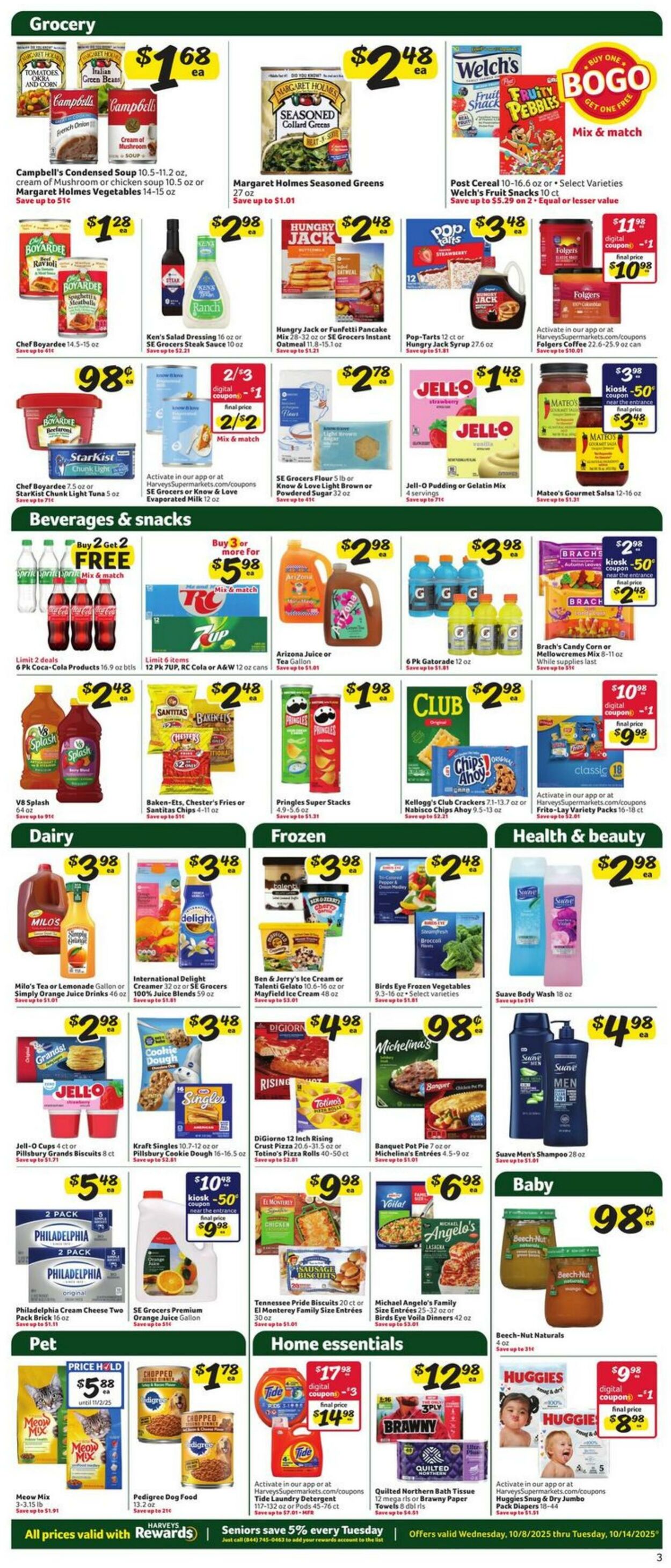 Weekly ad Harvey's Supermarkets 10/08/2025 - 10/14/2025