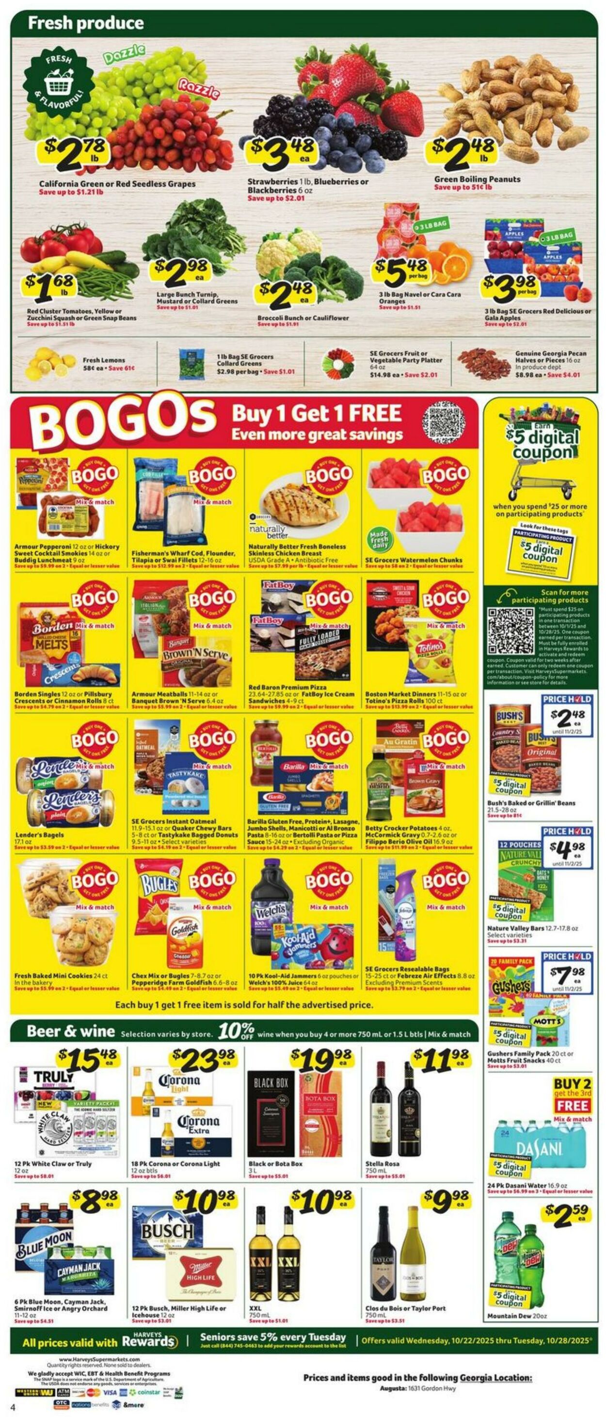 Weekly ad Harvey's Supermarkets 10/22/2025 - 10/28/2025