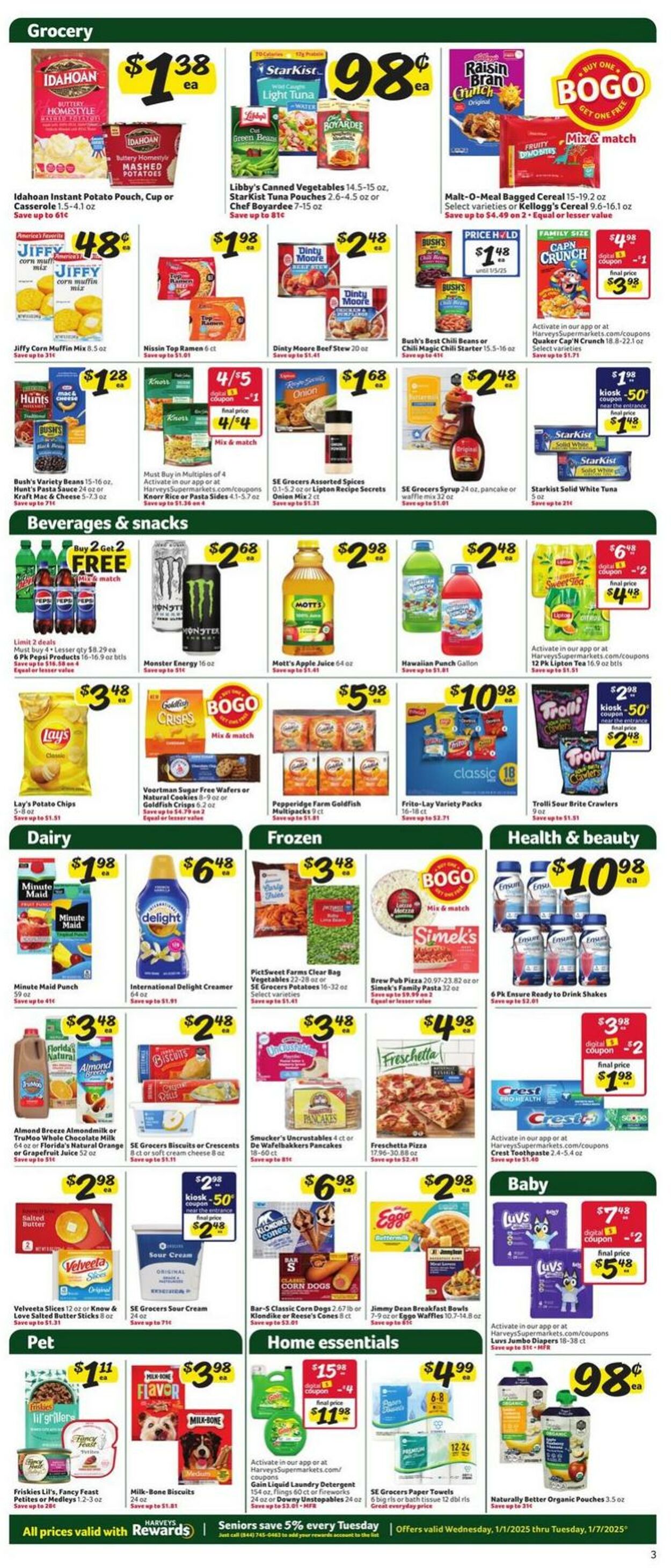 Weekly ad Harvey's Supermarkets 01/01/2025 - 01/07/2025