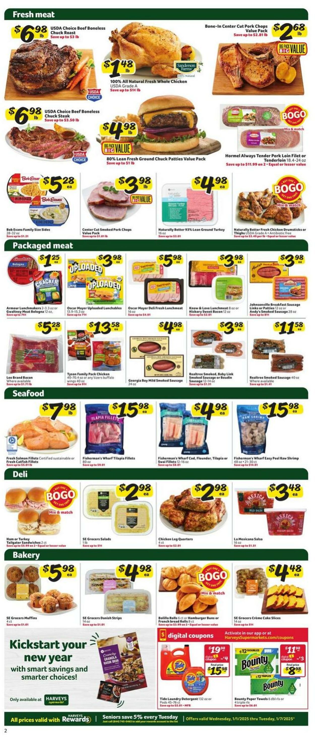 Weekly ad Harvey's Supermarkets 01/01/2025 - 01/07/2025