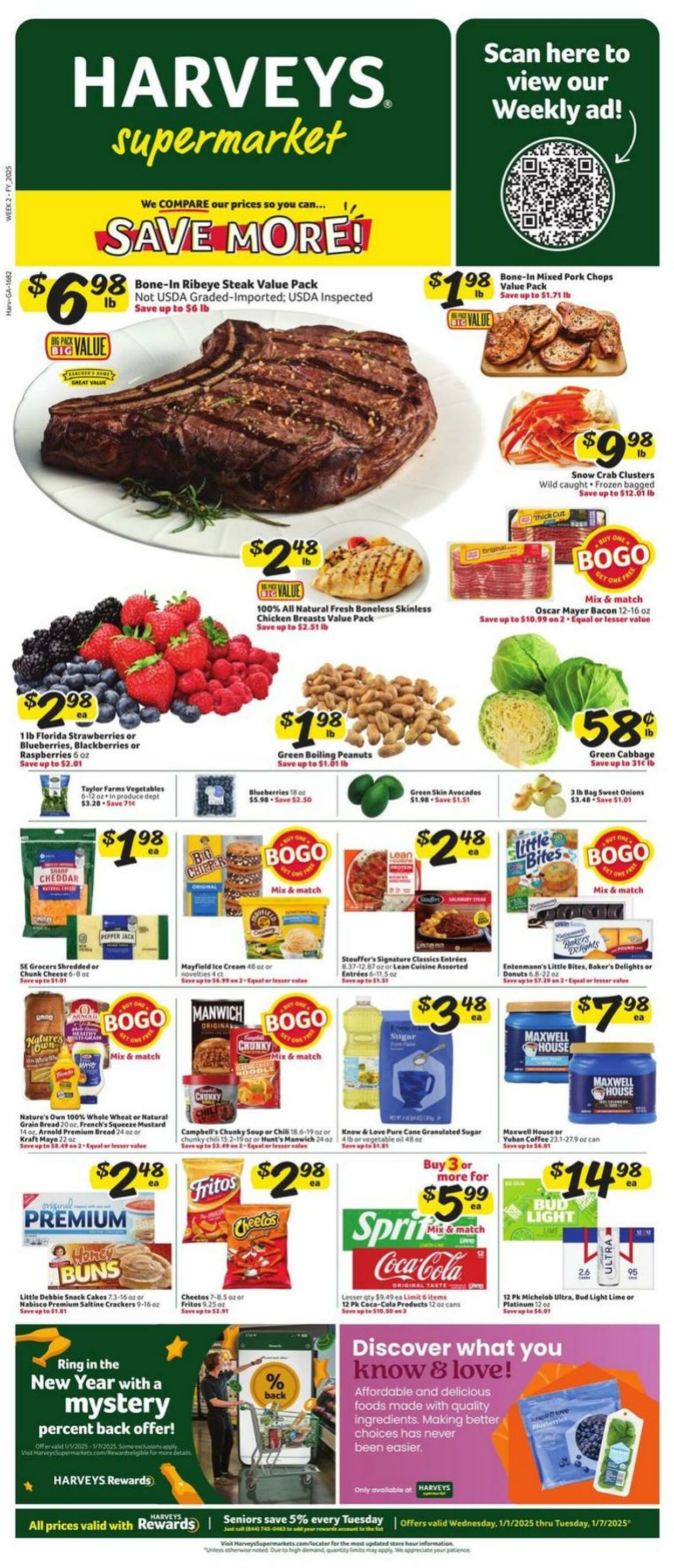 Weekly ad Harvey's Supermarkets 01/01/2025 - 01/07/2025