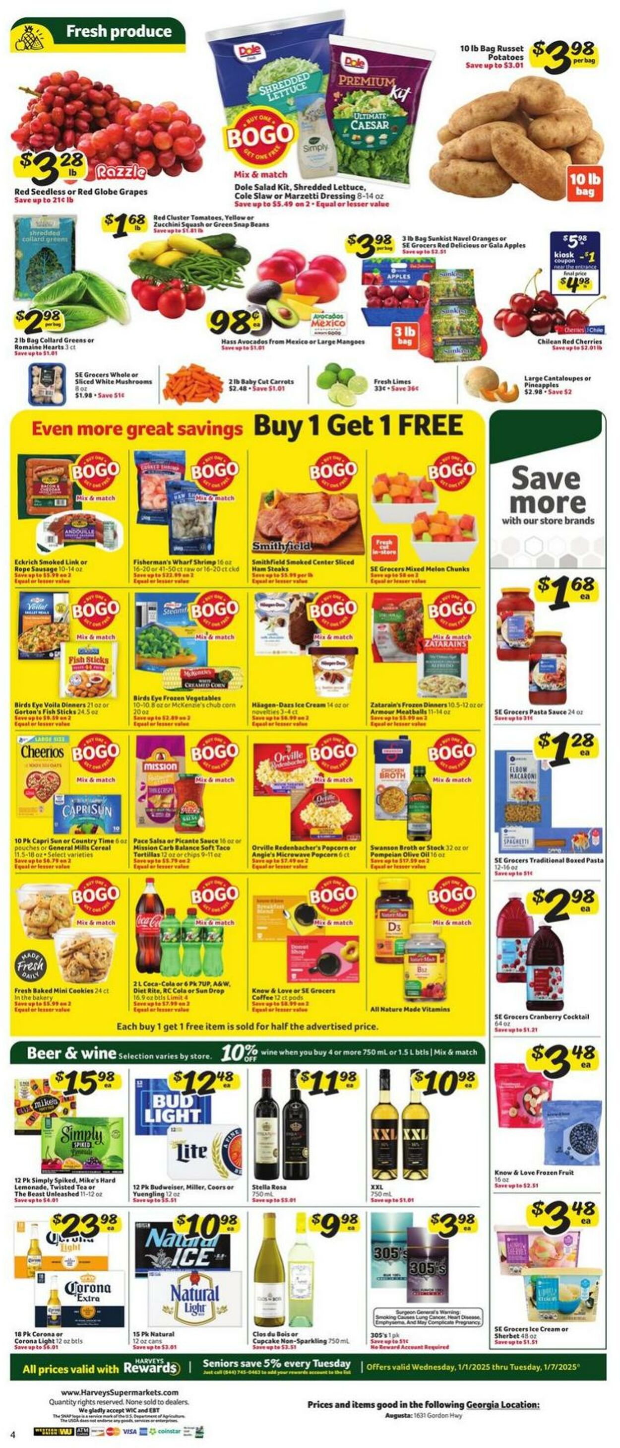 Weekly ad Harvey's Supermarkets 01/01/2025 - 01/07/2025