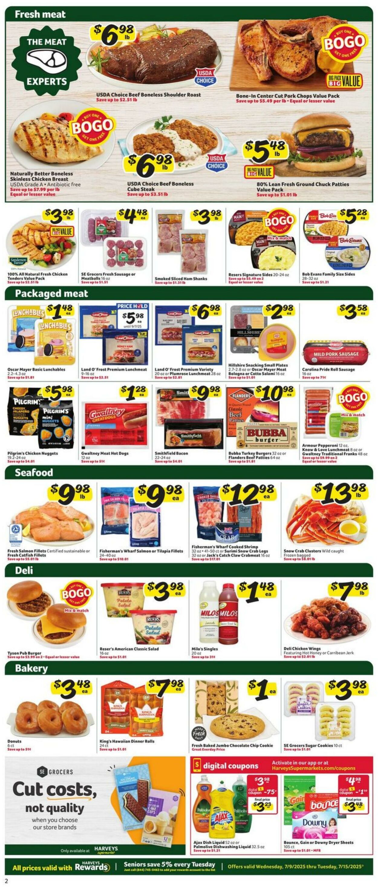 Weekly ad Harvey's Supermarkets 07/09/2025 - 07/15/2025