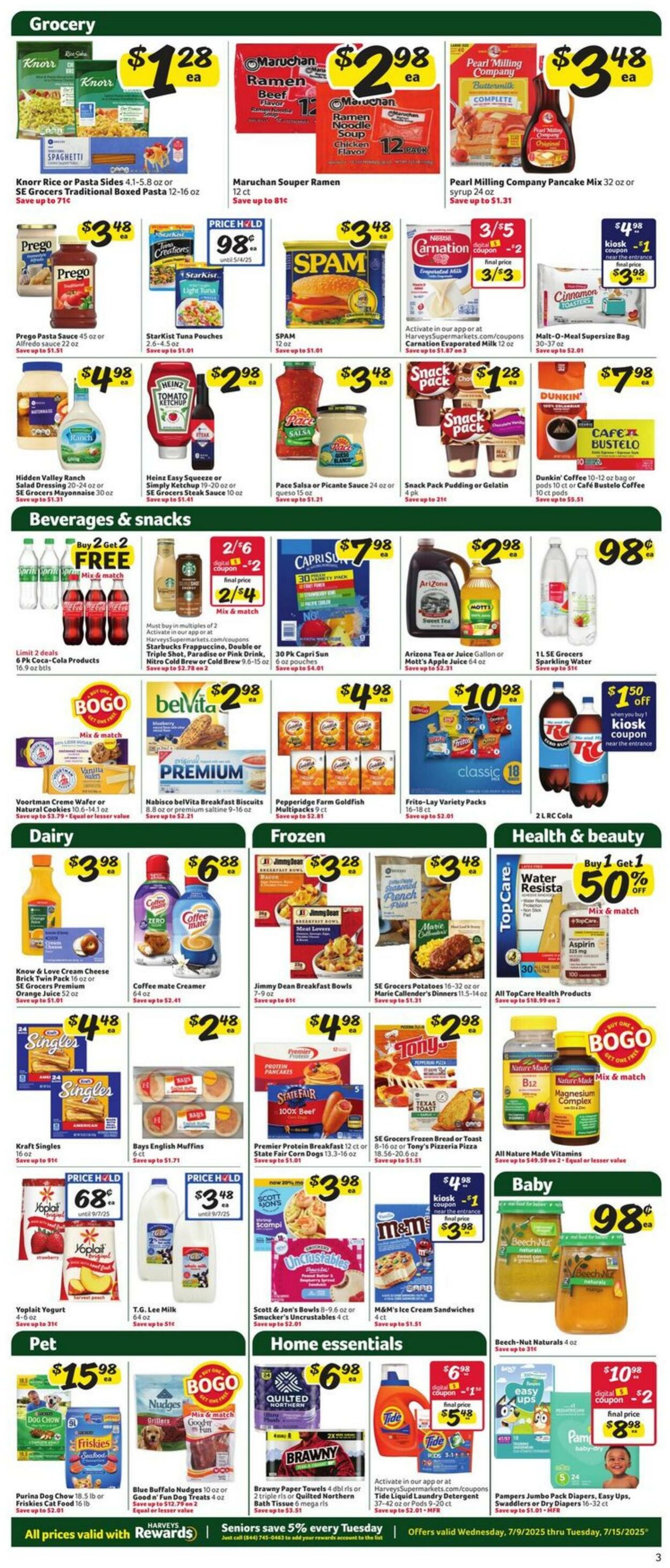 Weekly ad Harvey's Supermarkets 07/09/2025 - 07/15/2025