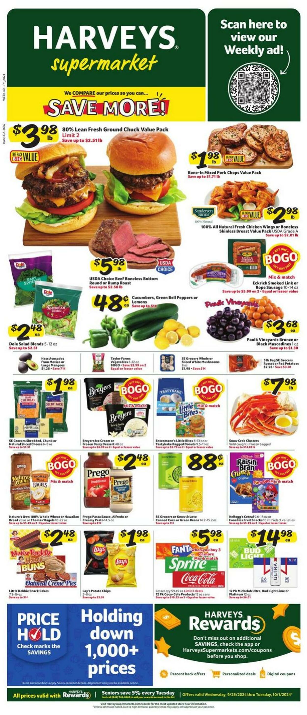 Weekly ad Harvey's Supermarkets 09/25/2024 - 10/01/2024