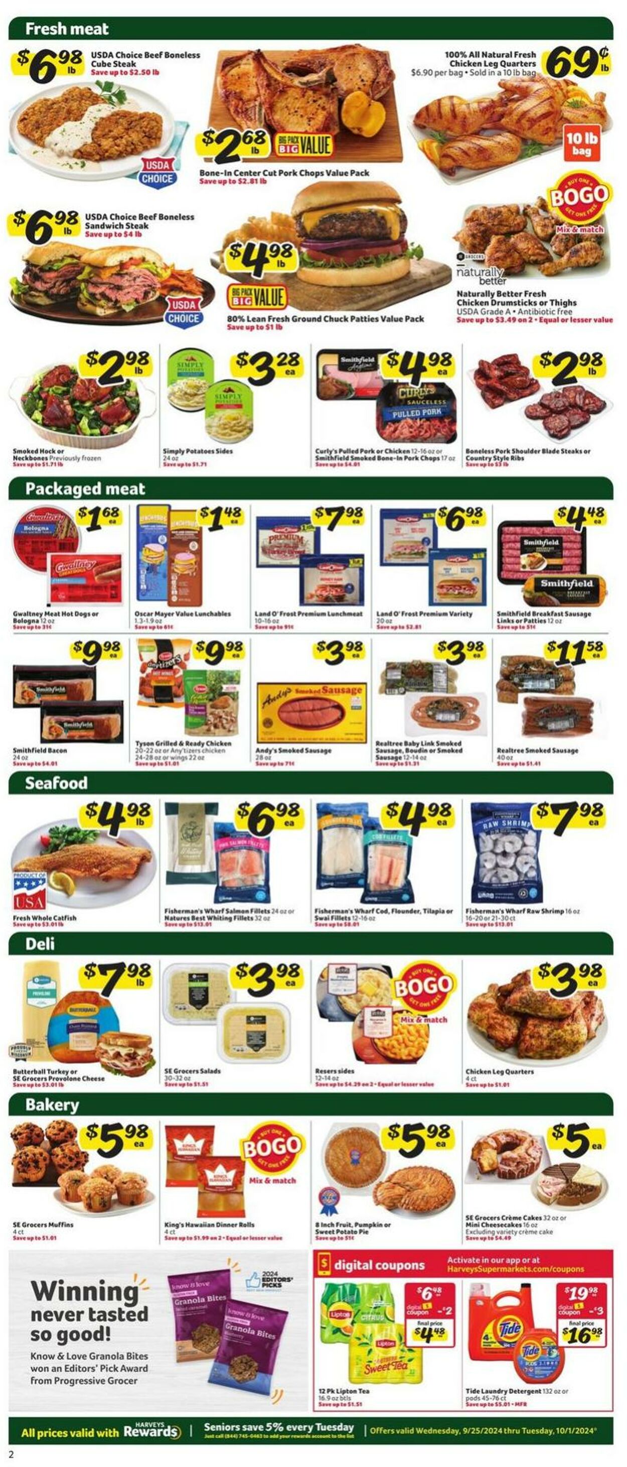 Weekly ad Harvey's Supermarkets 09/25/2024 - 10/01/2024