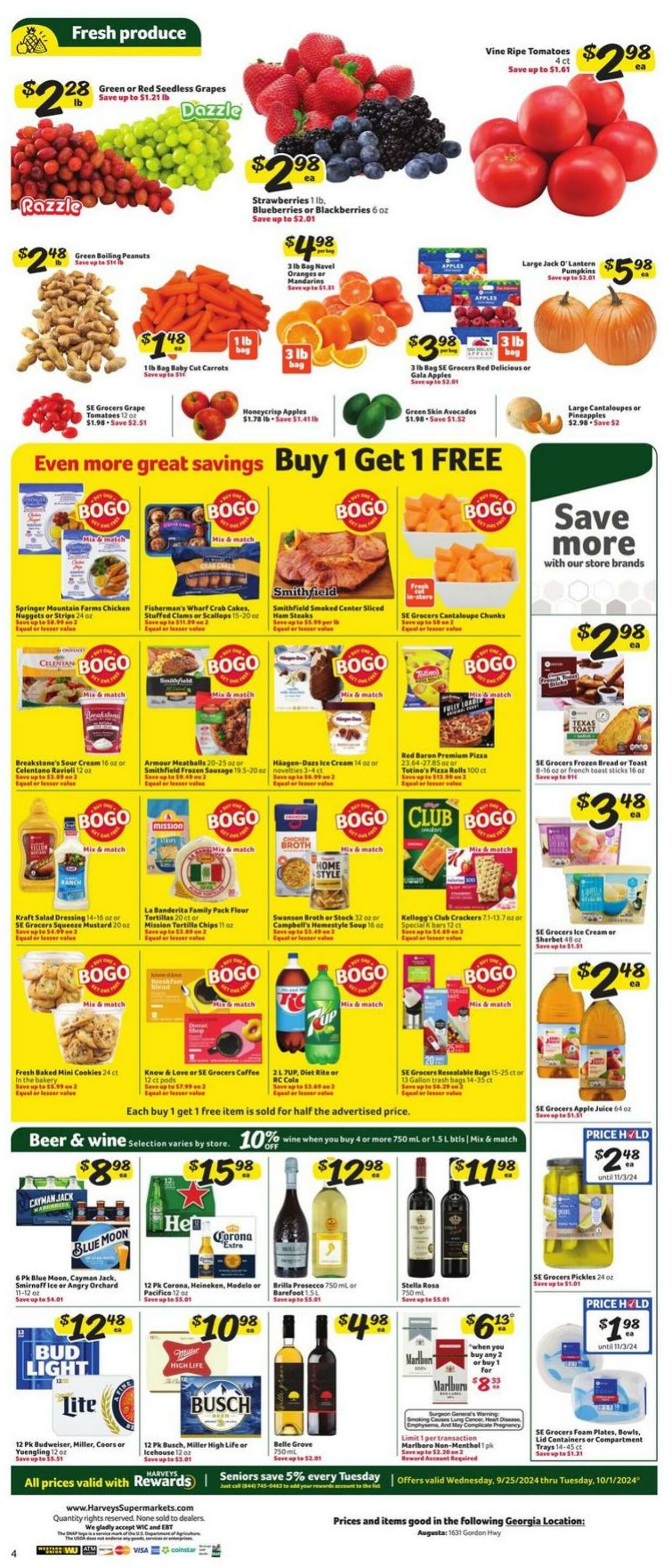 Weekly ad Harvey's Supermarkets 09/25/2024 - 10/01/2024