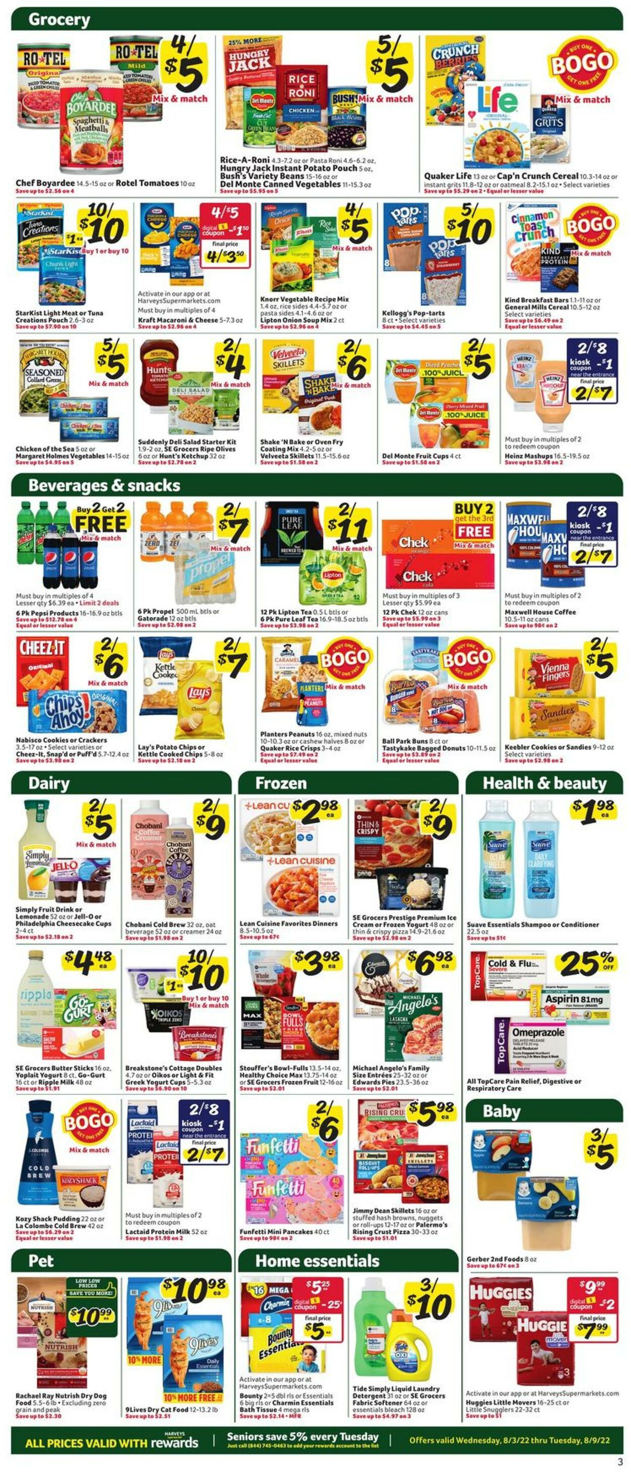 Weekly ad Harvey's Supermarkets 08/03/2022 - 08/09/2022