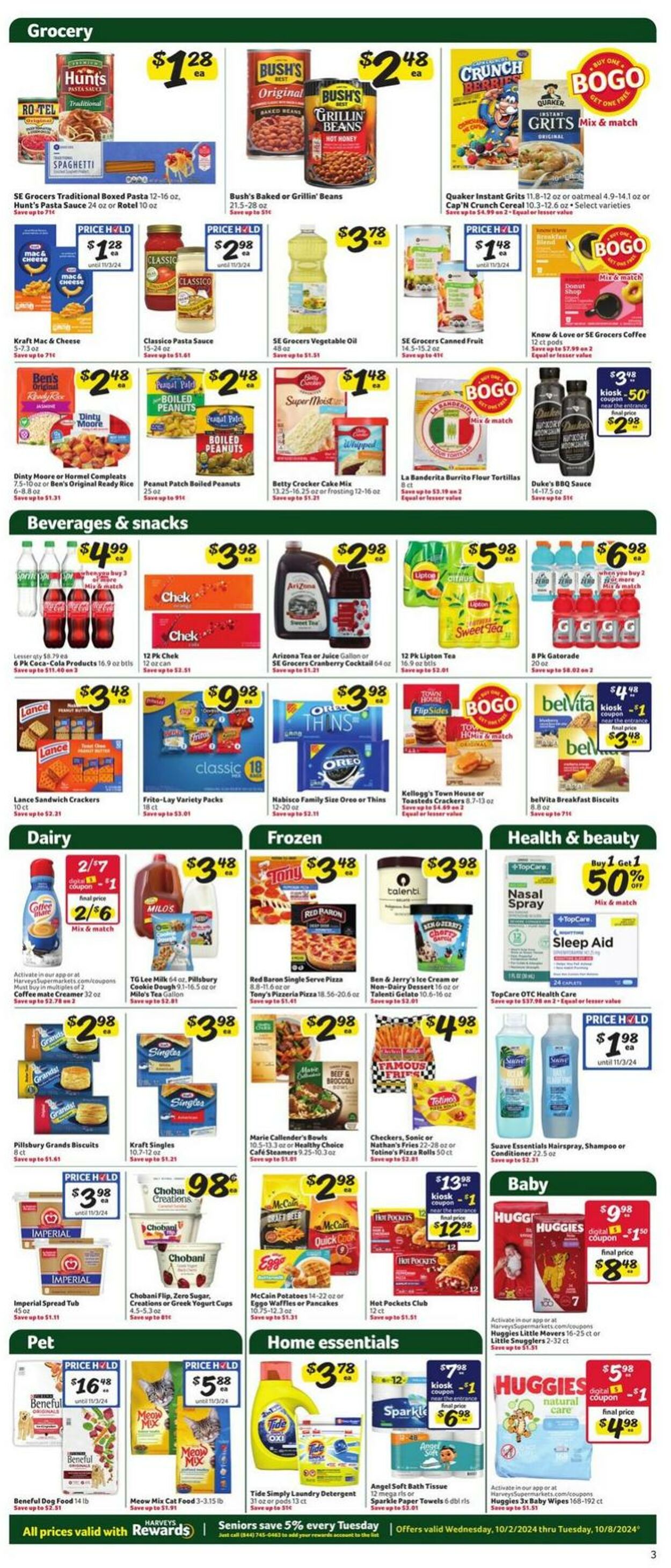 Weekly ad Harvey's Supermarkets 10/02/2024 - 10/08/2024