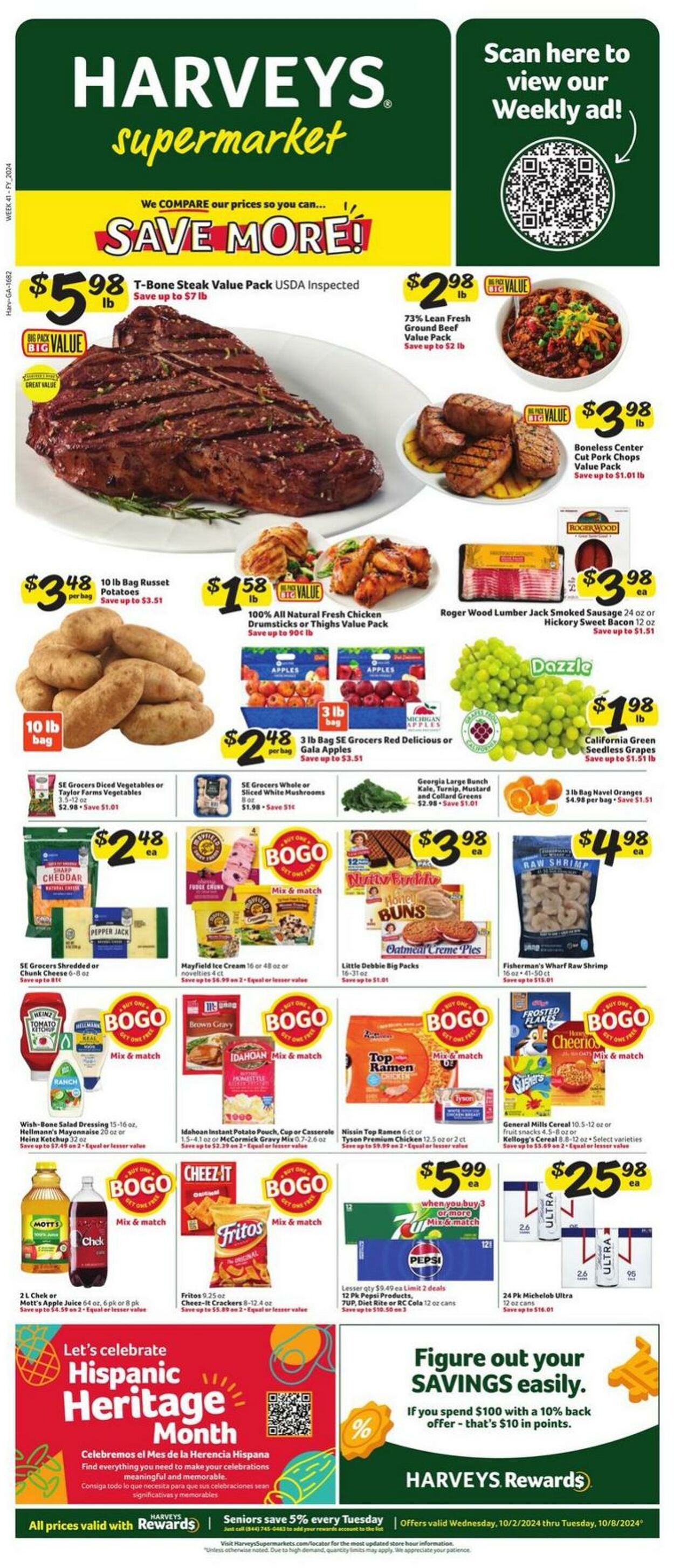 Weekly ad Harvey's Supermarkets 10/02/2024 - 10/08/2024