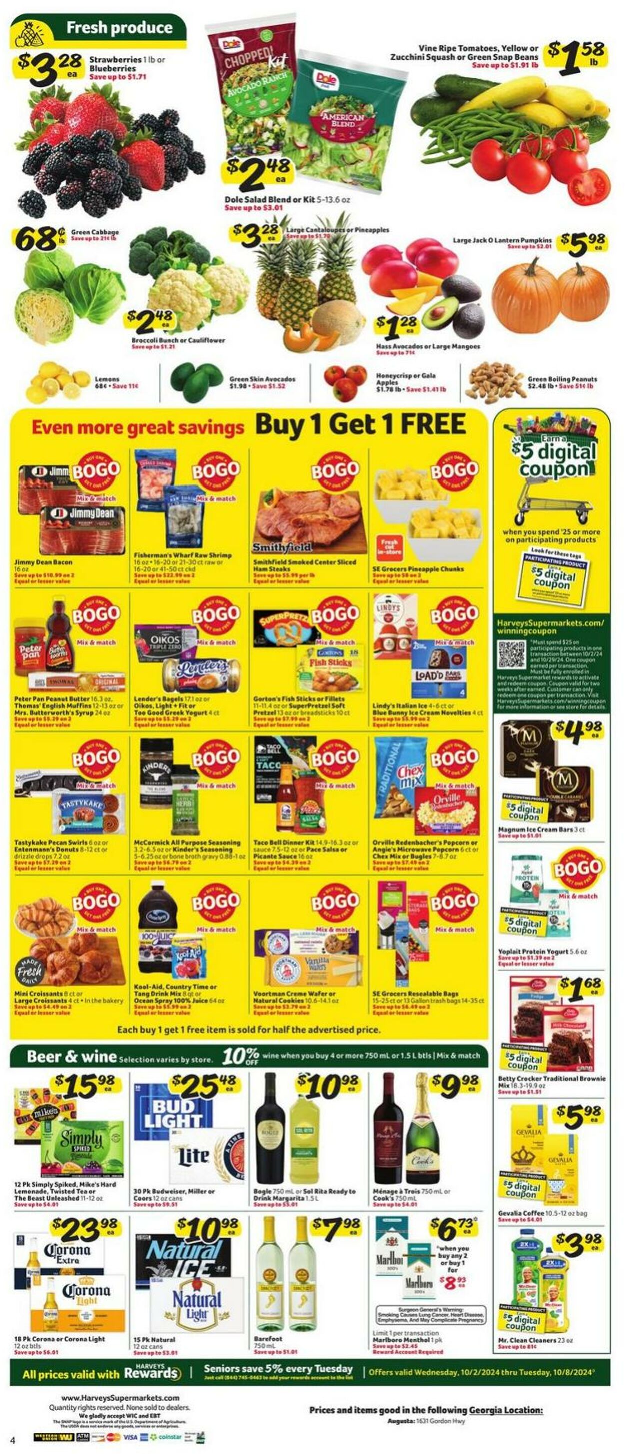 Weekly ad Harvey's Supermarkets 10/02/2024 - 10/08/2024