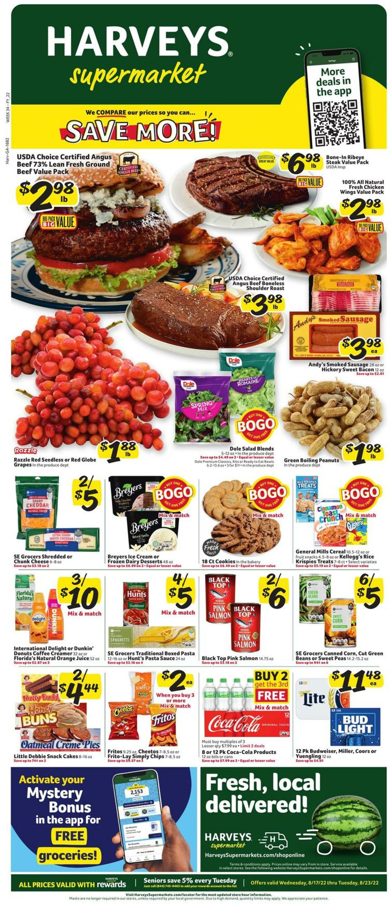 Weekly ad Harvey's Supermarkets 08/17/2022-08/23/2022