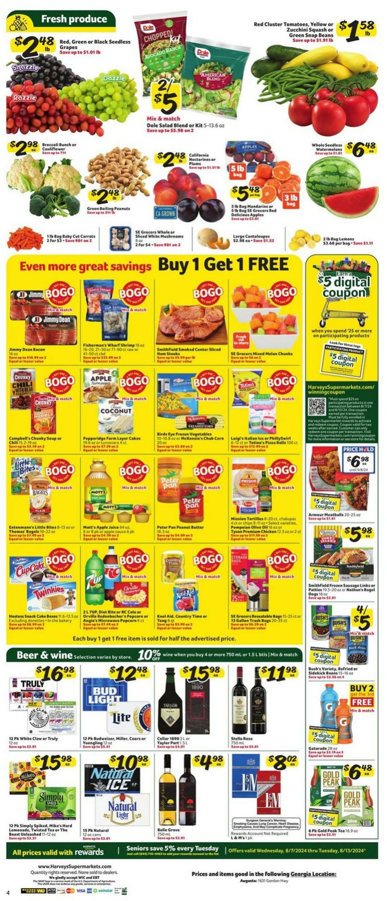 Weekly ad Harvey's Supermarkets 08/07/2024 - 08/13/2024