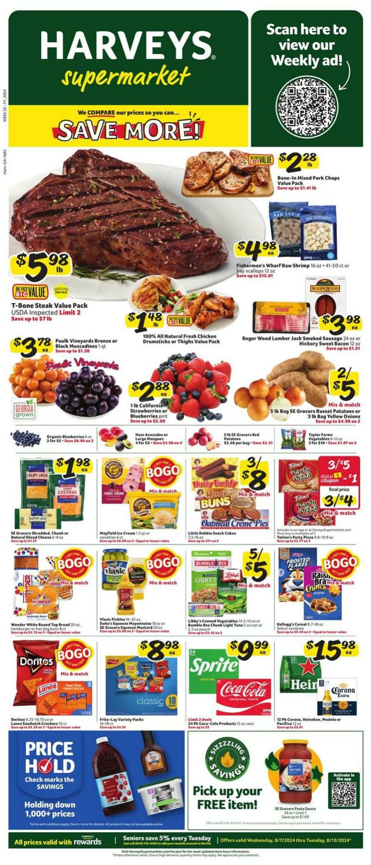 Weekly ad Harvey's Supermarkets 08/07/2024 - 08/13/2024