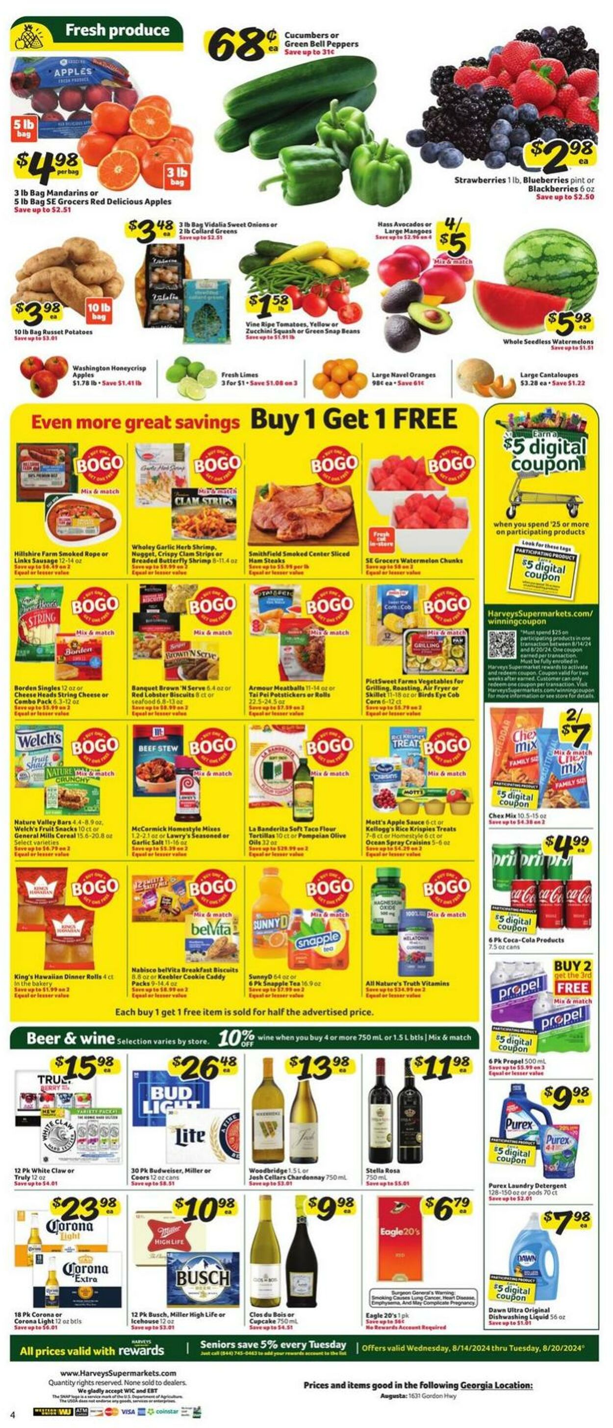 Weekly ad Harvey's Supermarkets 08/14/2024 - 08/20/2024