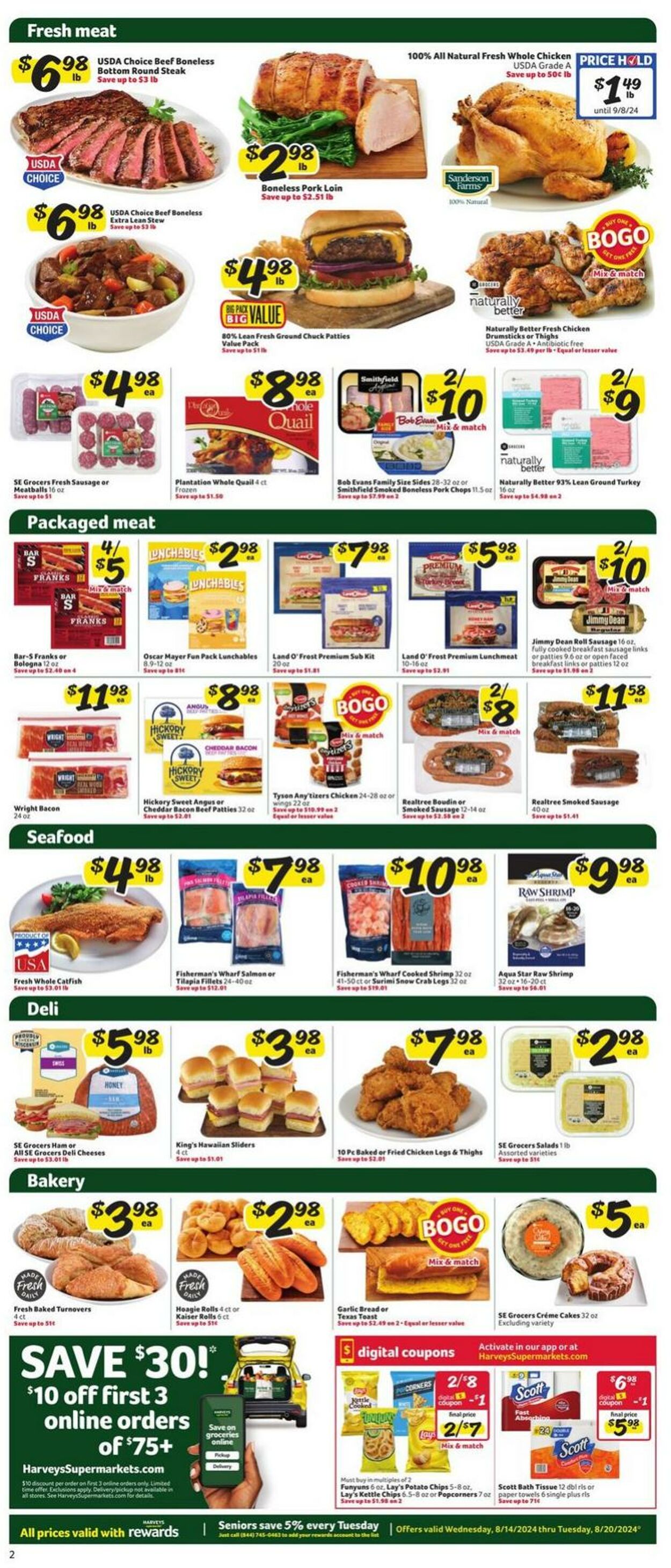 Weekly ad Harvey's Supermarkets 08/14/2024 - 08/20/2024