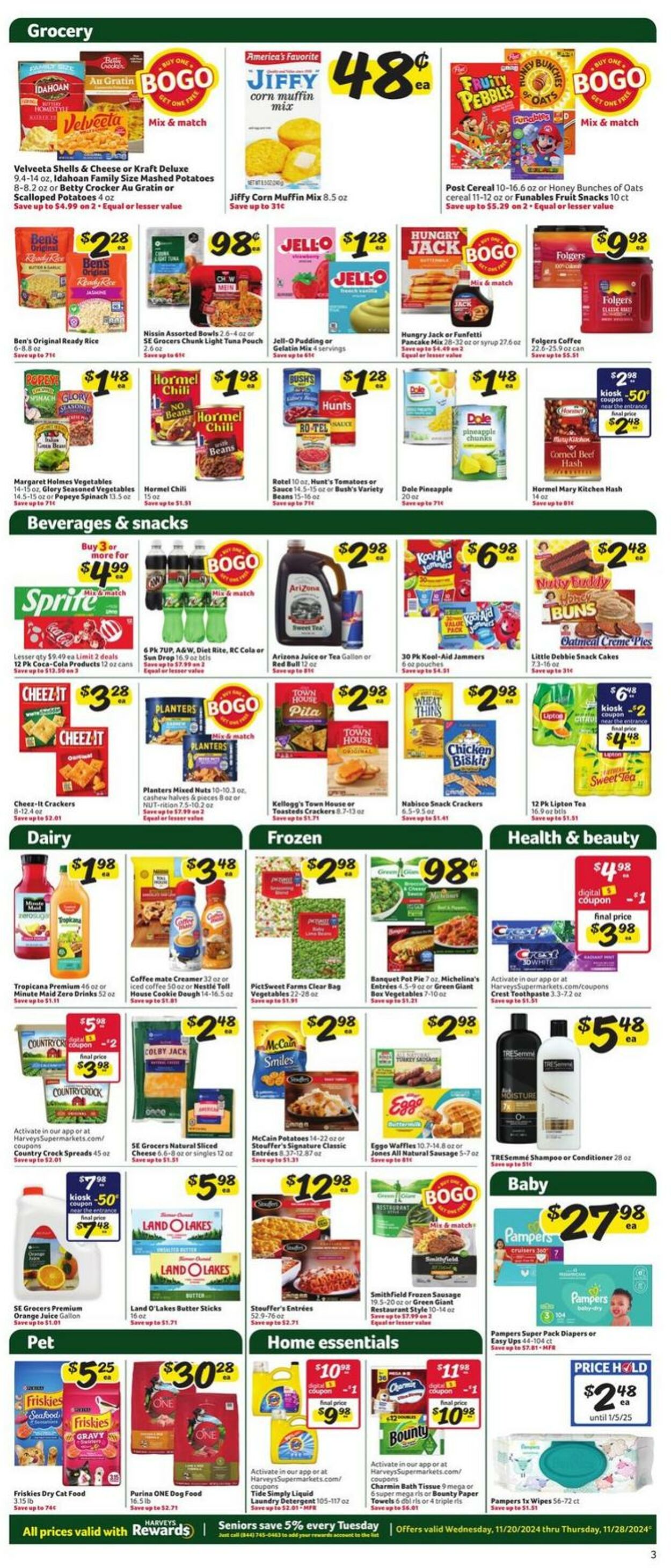 Weekly ad Harvey's Supermarkets 11/20/2024 - 11/28/2024