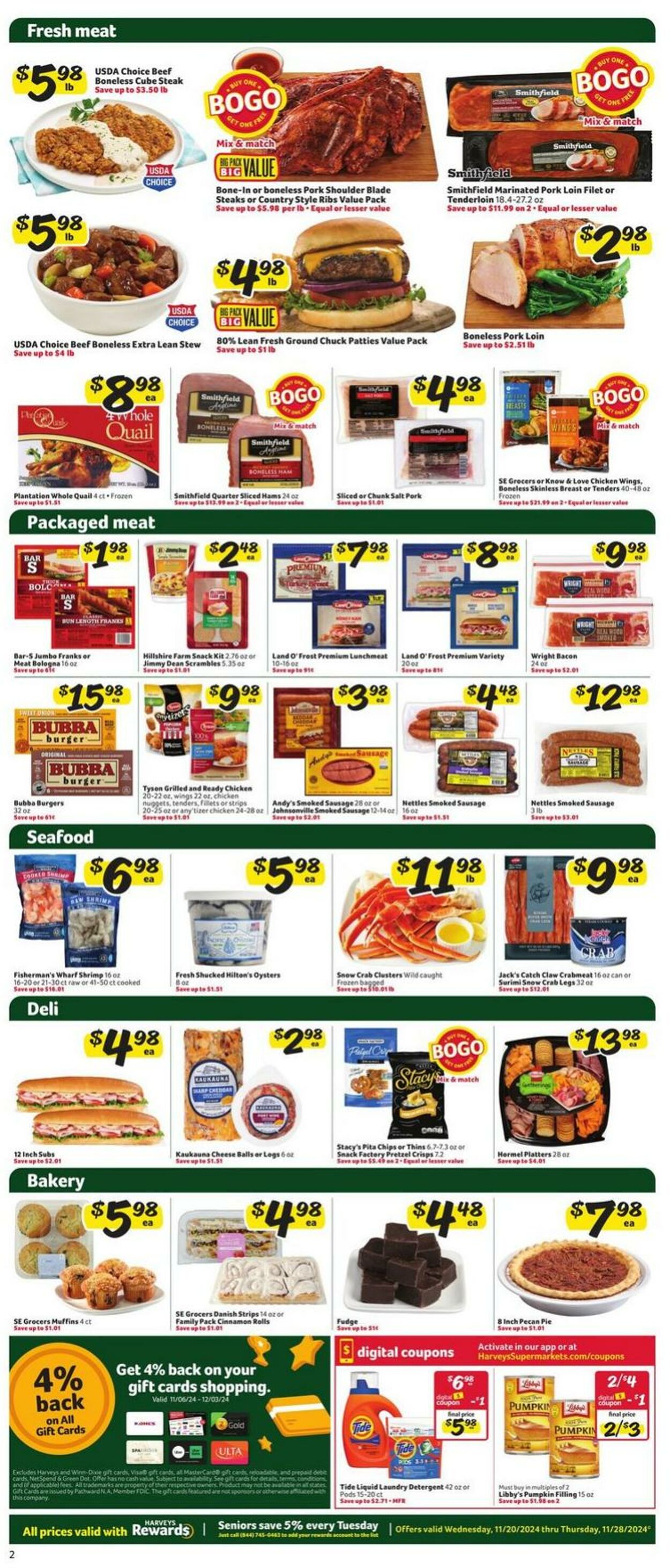 Weekly ad Harvey's Supermarkets 11/20/2024 - 11/28/2024