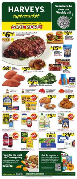 Weekly ad Harvey's Supermarkets 11/20/2024 - 11/28/2024