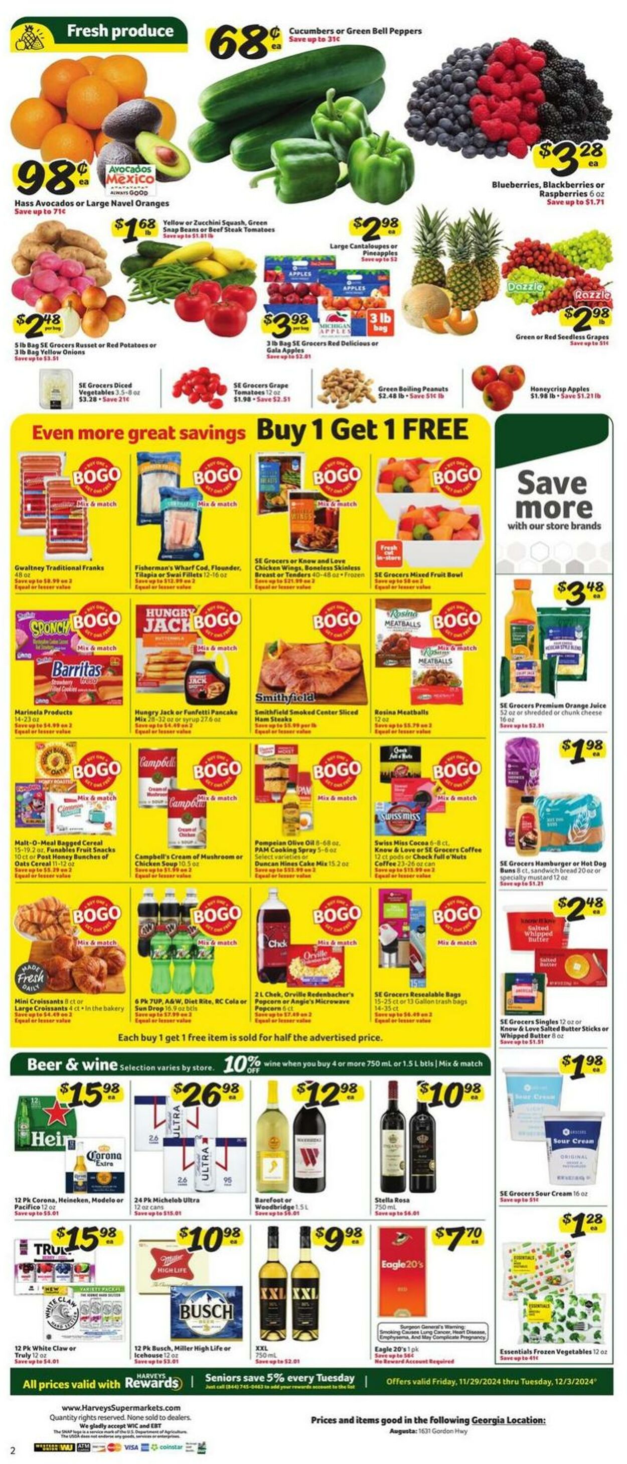 Weekly ad Harvey's Supermarkets 11/29/2024 - 12/03/2024